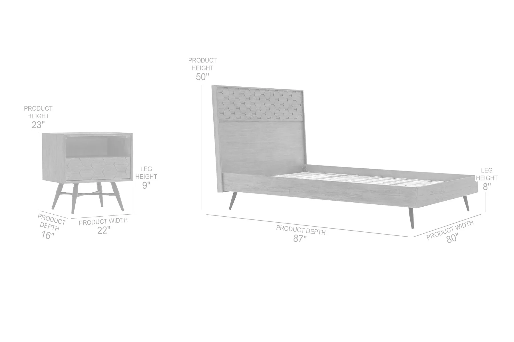 Makena 3 Piece King Bedroom Set in Gray Acacia Wood - Image 8