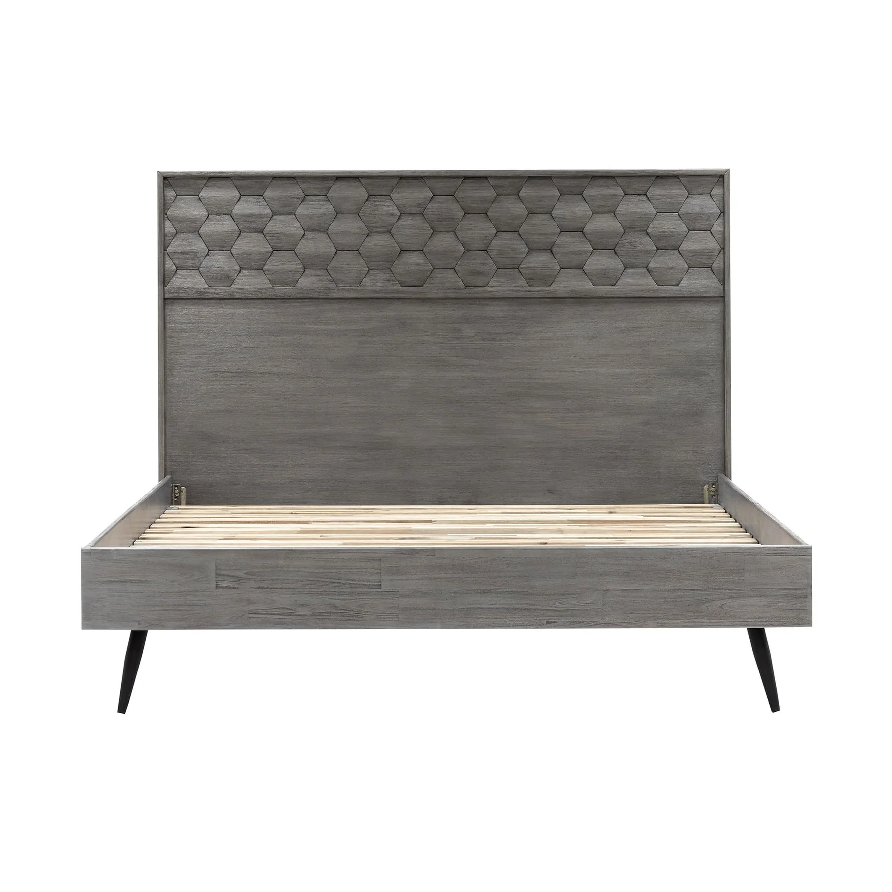Makena 4 Piece King Bedroom Set in Gray Acacia Wood - Image 2