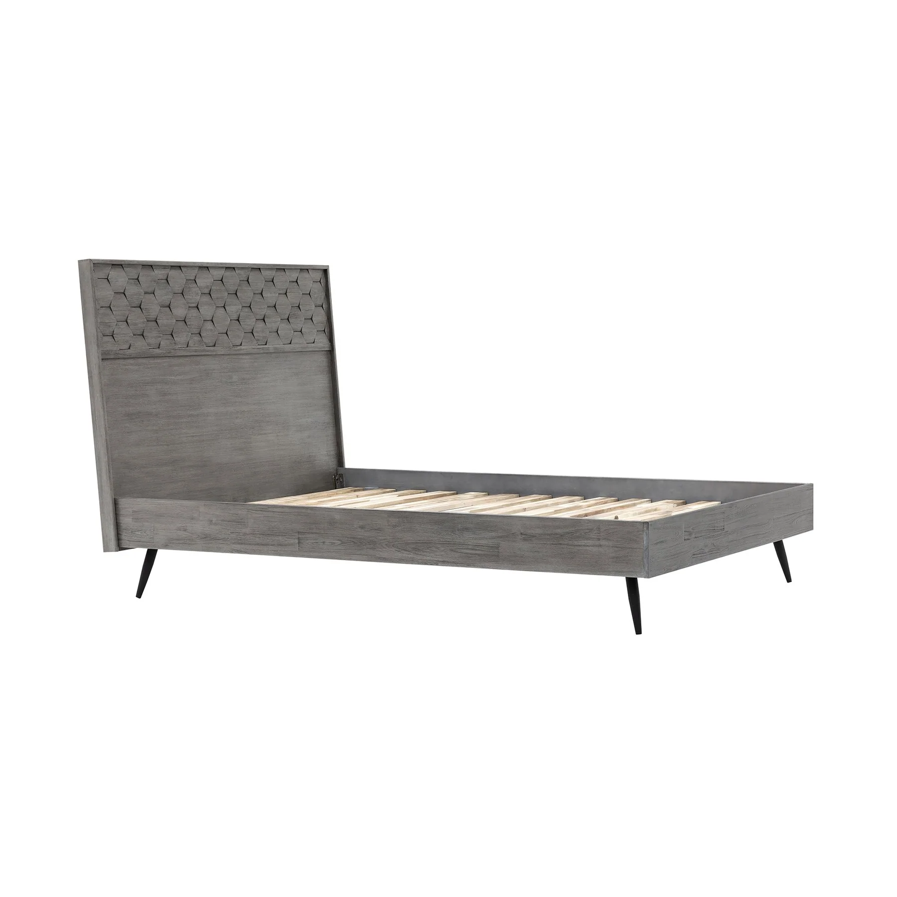 Makena 4 Piece King Bedroom Set in Gray Acacia Wood - Image 3