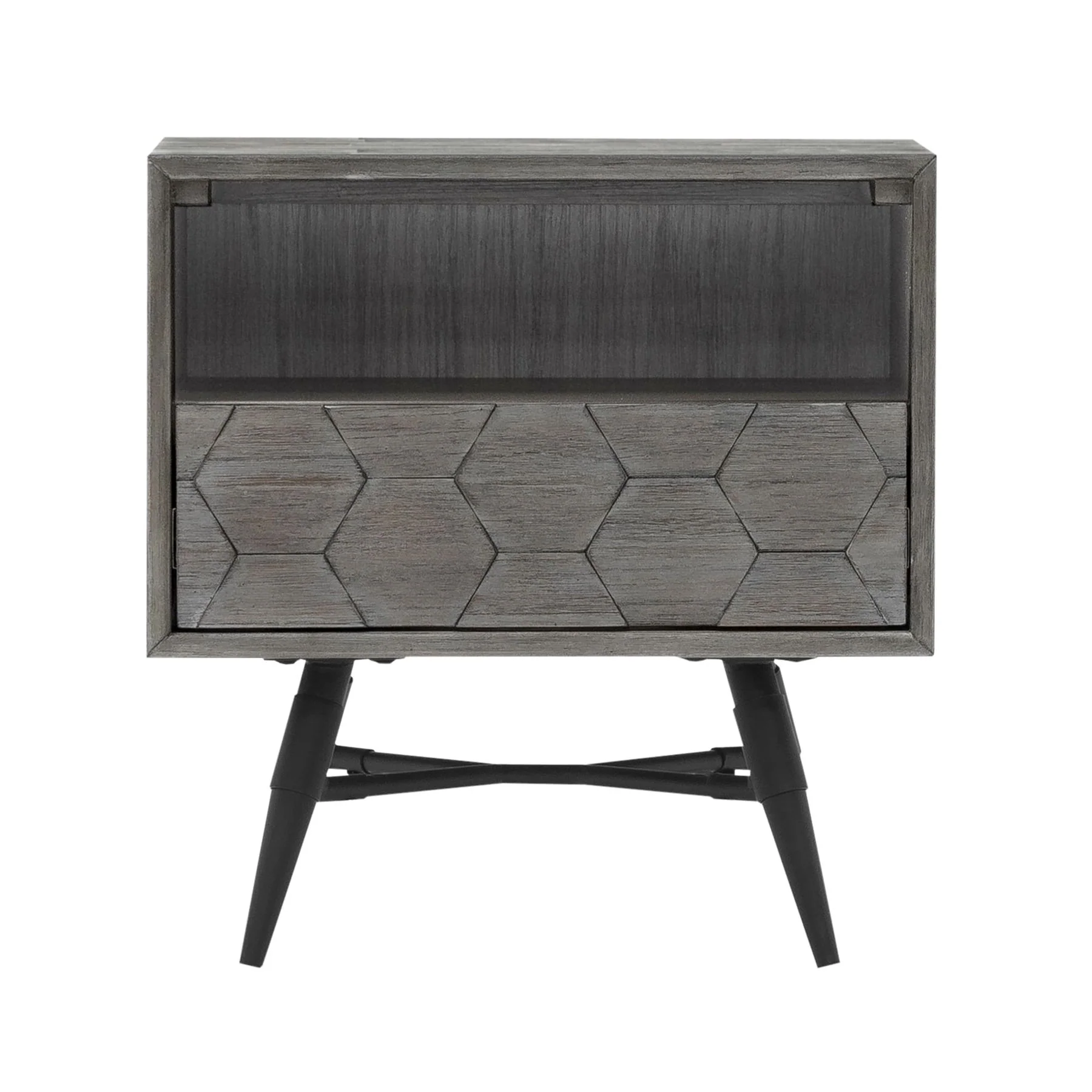 Makena 4 Piece King Bedroom Set in Gray Acacia Wood - Image 6