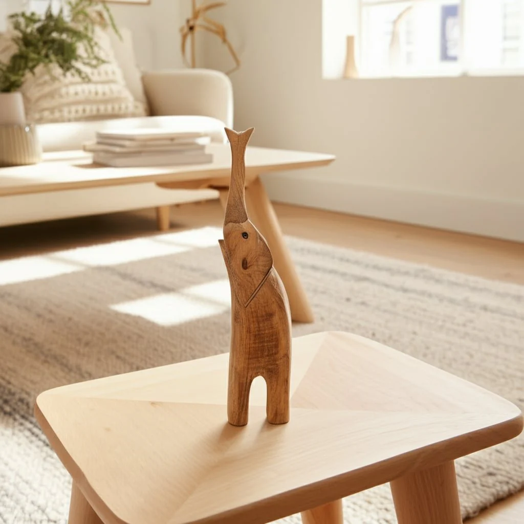 Mango Wood, 15" Skinny Elephant, Brown - Image 11