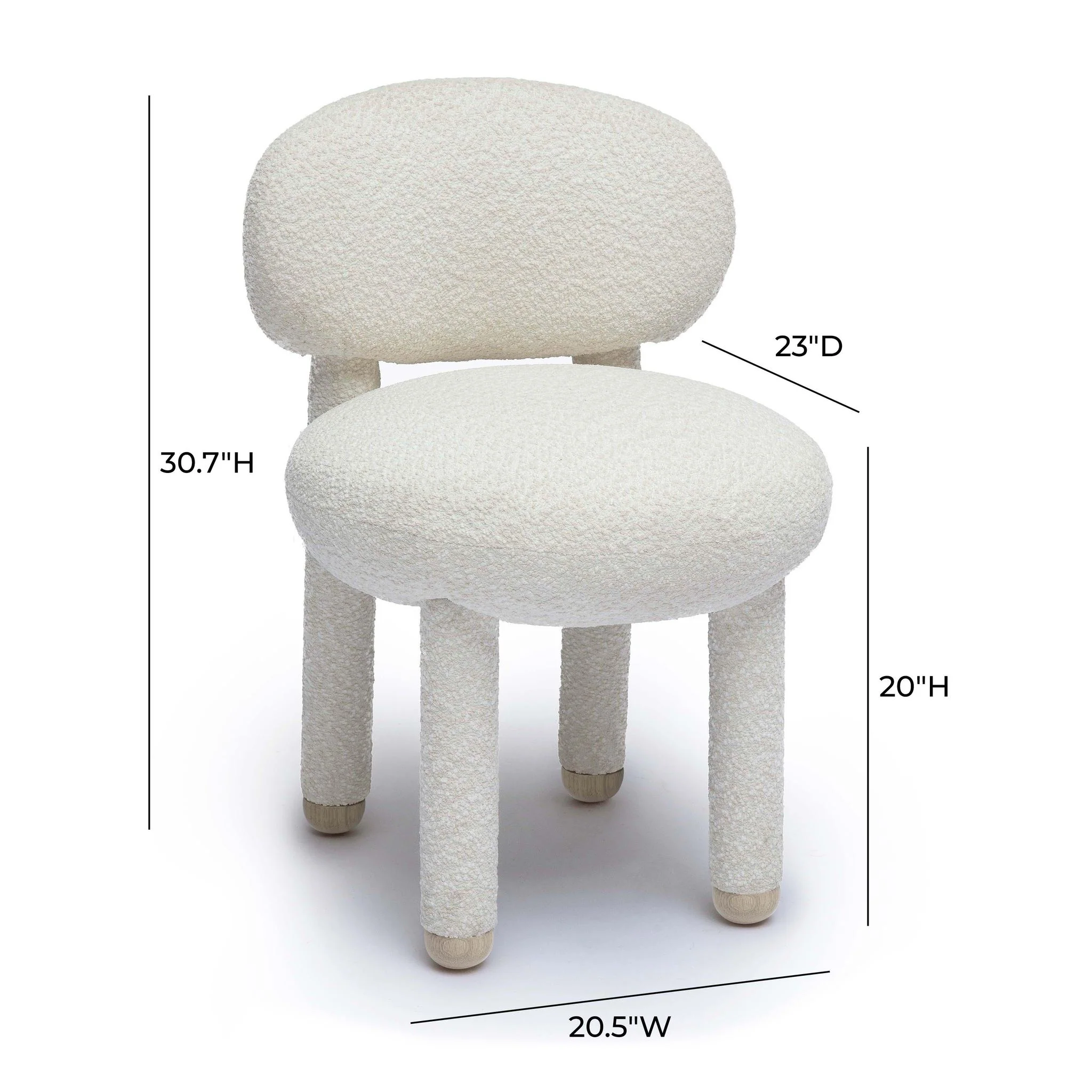 Manu Cream Performance Boucle Side Chair - Image 6