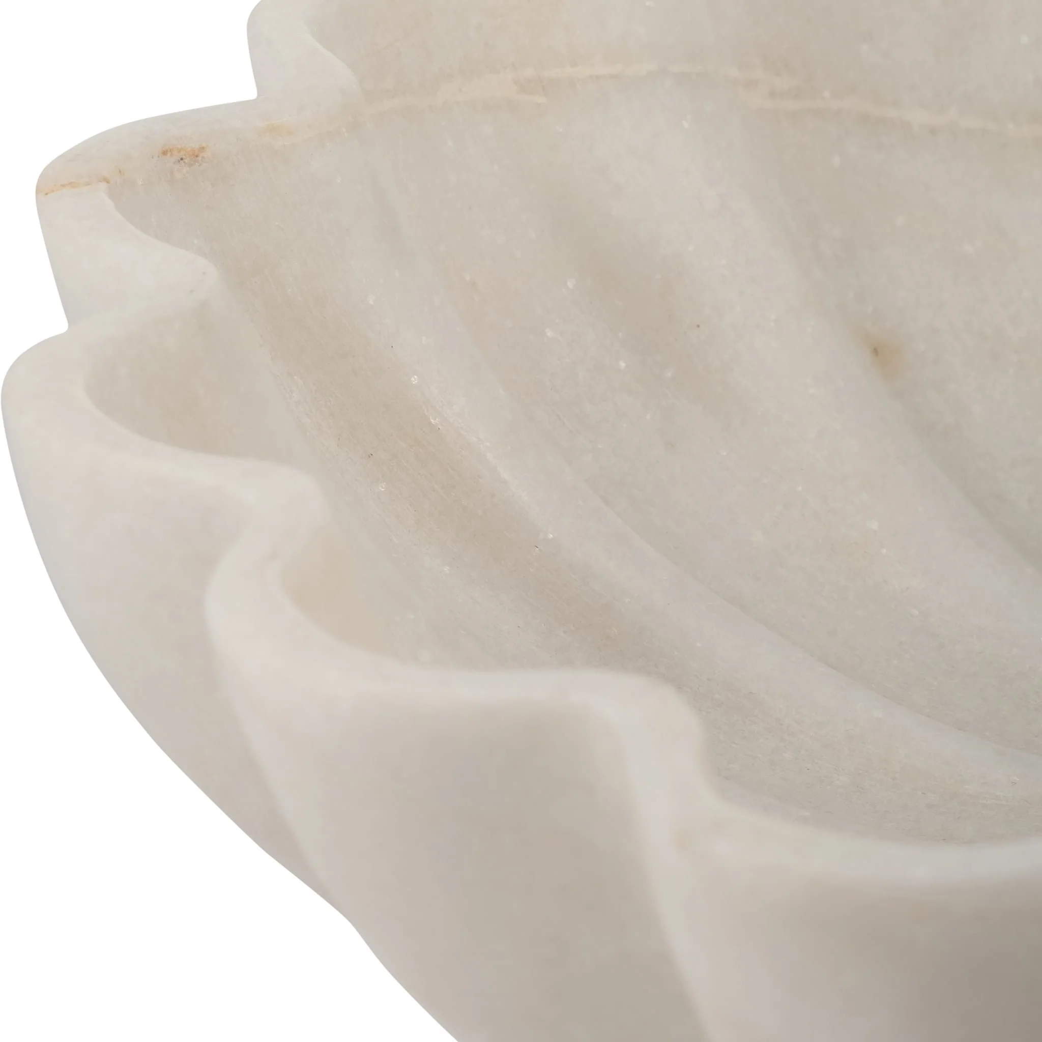 Marble, 12"d Shell Shaped Bowl, White - Image 4