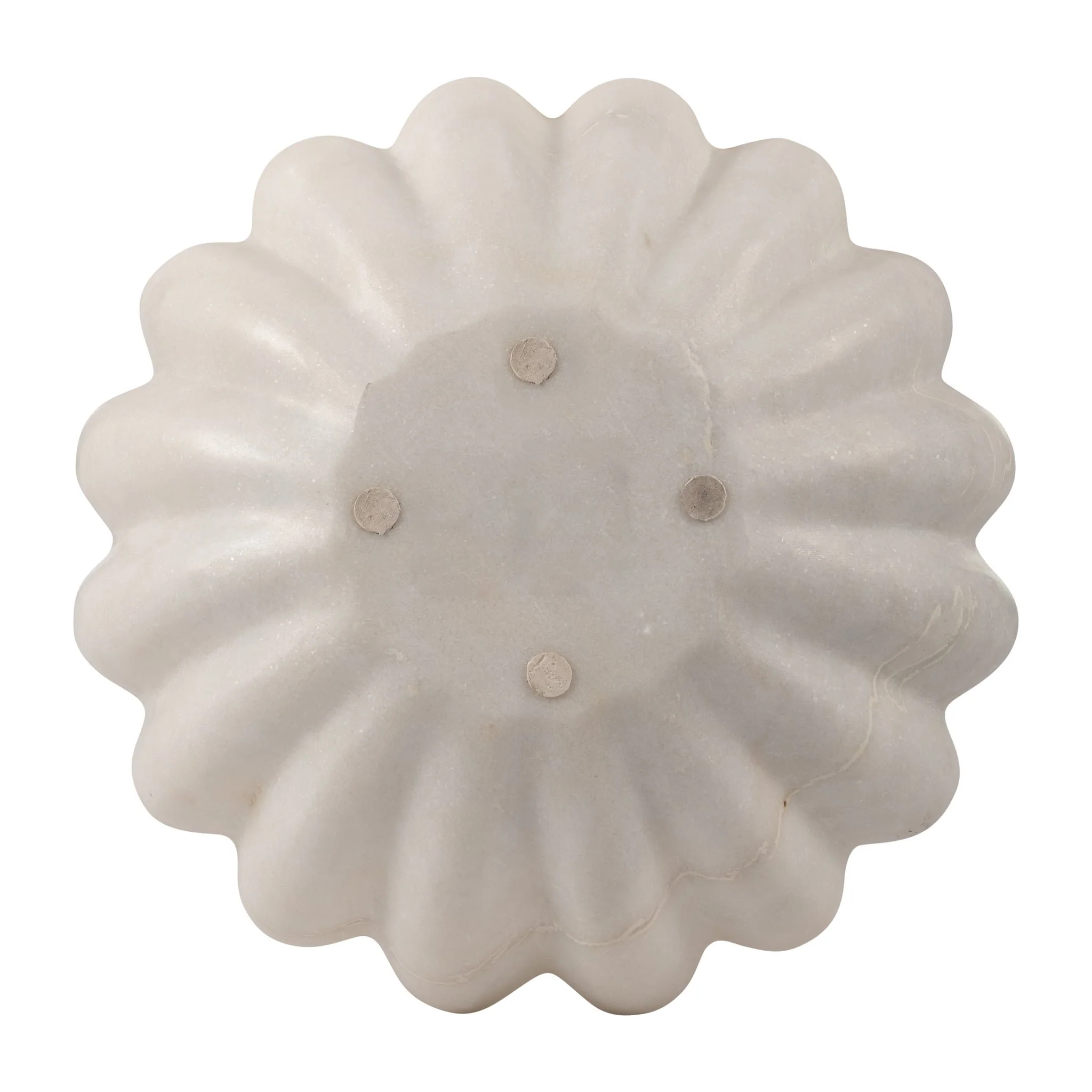 Marble, 12"d Shell Shaped Bowl, White - Image 7