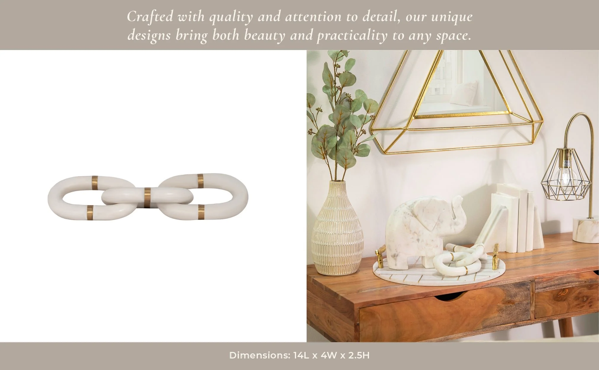 Marble 14" Chain Decor, White - Image 14
