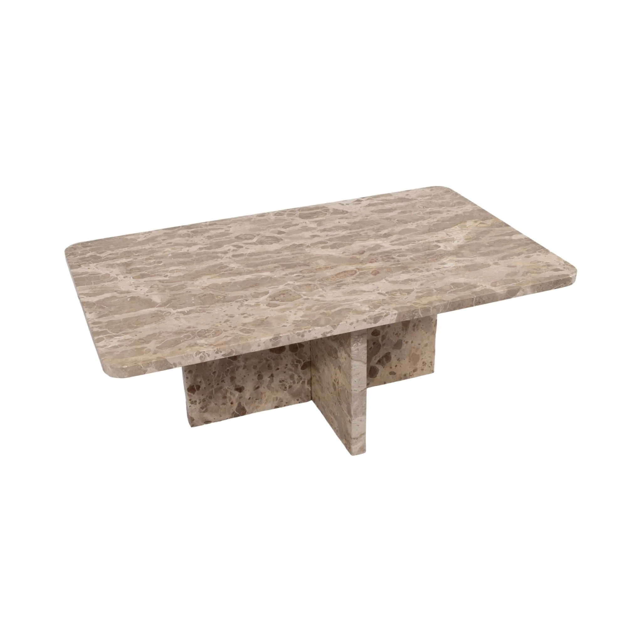 Marble, 48" Coffee Table, Brown Kd, 2boxes - Image 2