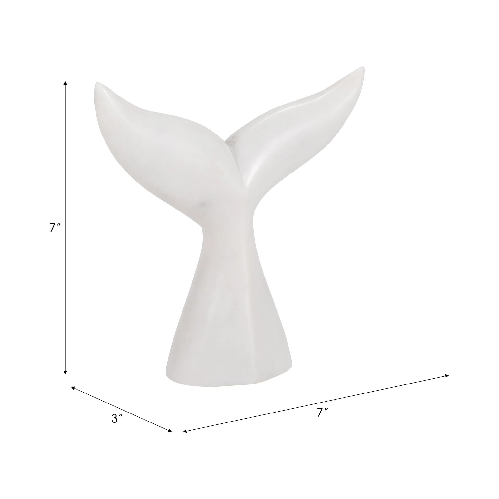 Marble, 7" Whale Tail, White - Image 8