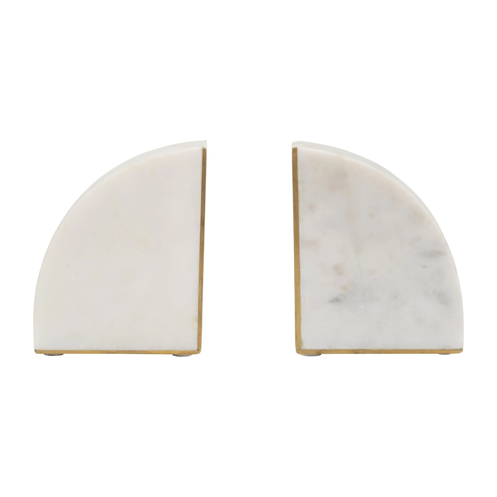 Marble, S/2 5" Pie Bookends, White - Image 2