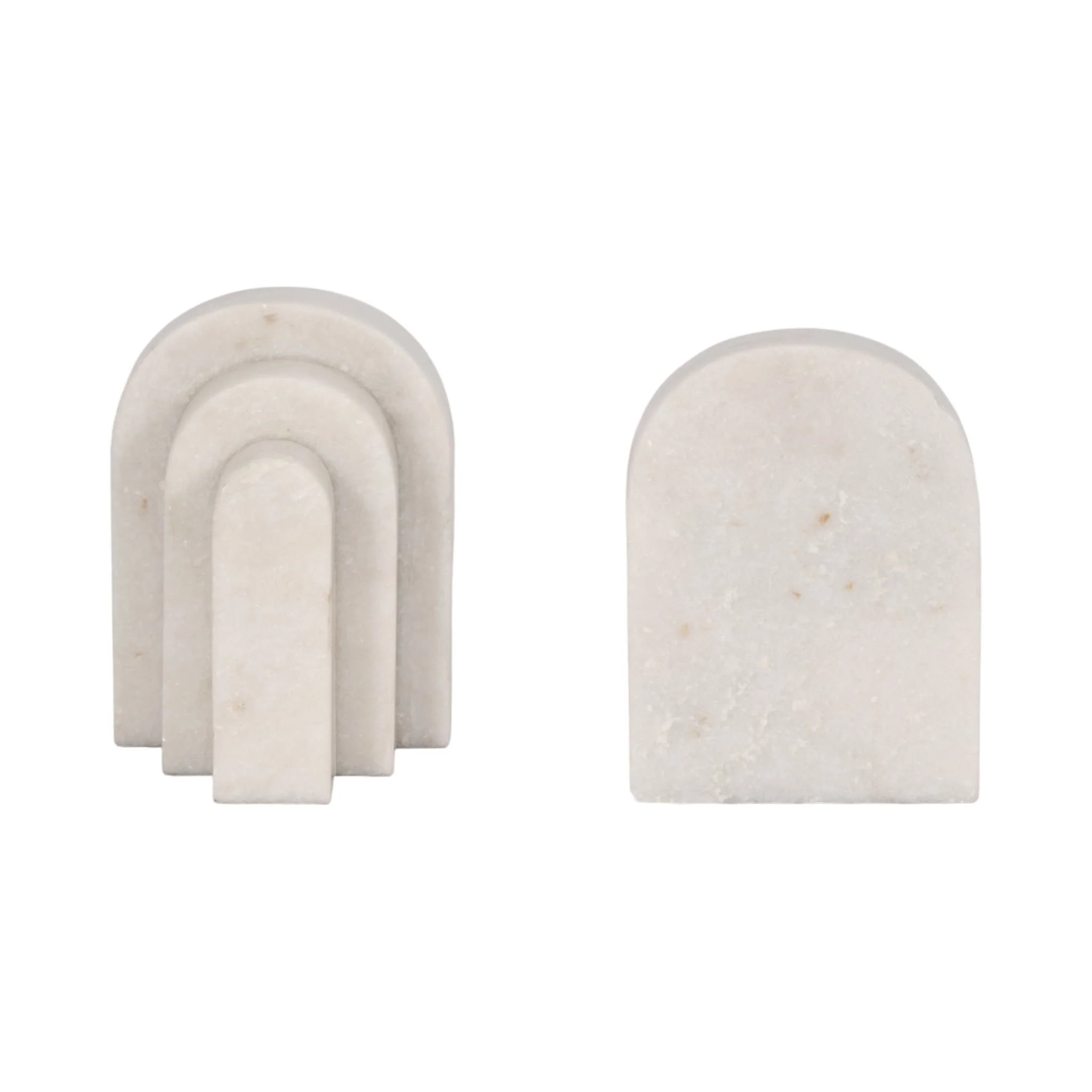 Marble, S/2 6", Layered Arches Bookends,white - Image 5