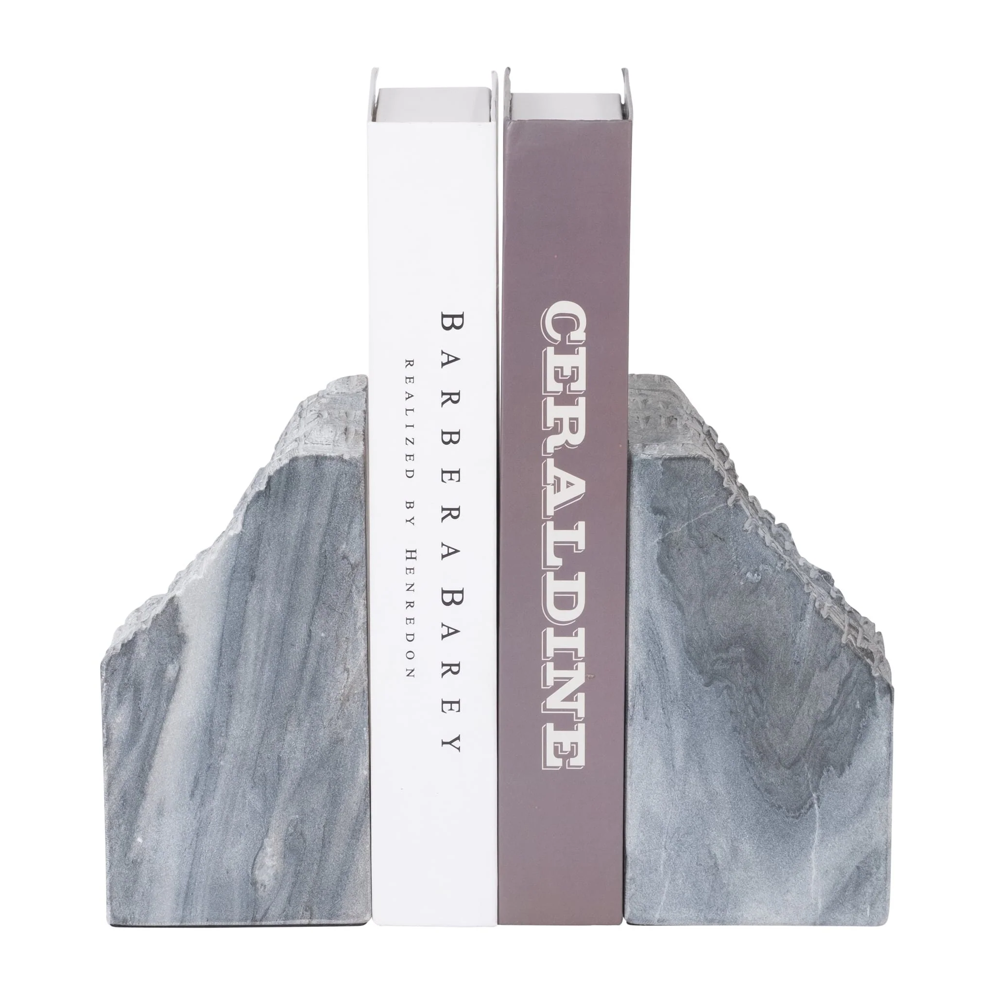 Marble, S/2 7" Live Edge Bookends, Black - Image 3