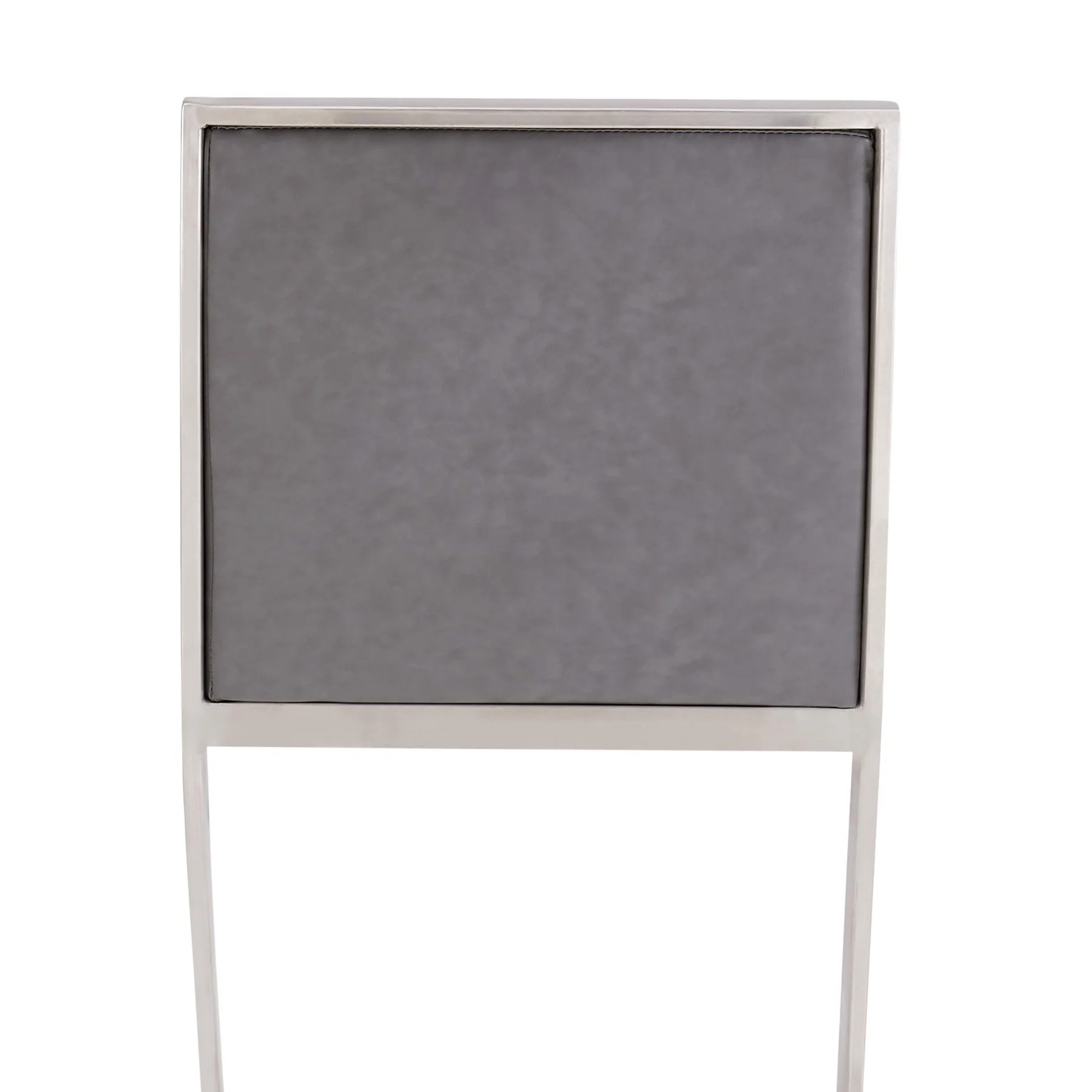 Marc 26" Vintage Gray Faux Leather and Brushed Stainless Steel Bar Stool - Image 6