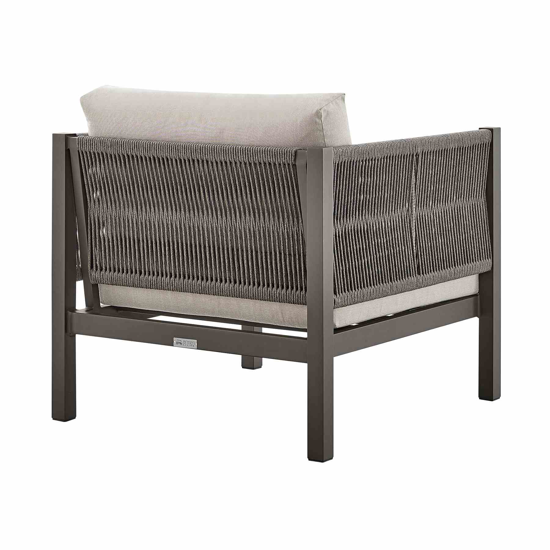 Mareike Aluminum and Rope Outdoor Chair in Brown - Image 3