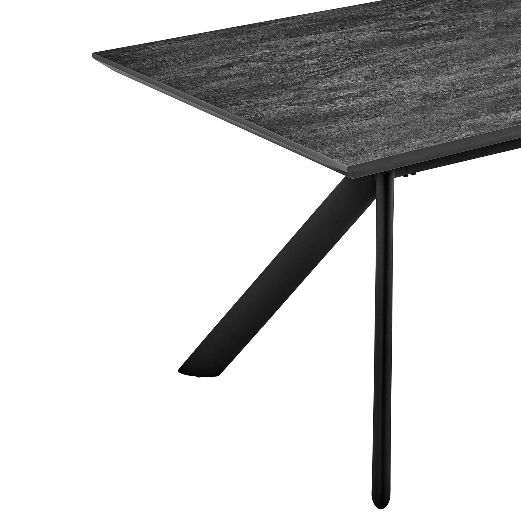 Margot and Rylee 5 Piece Modern Rectangular Dining Set in Black Melamine Wood and Blue Fabric - Image 7