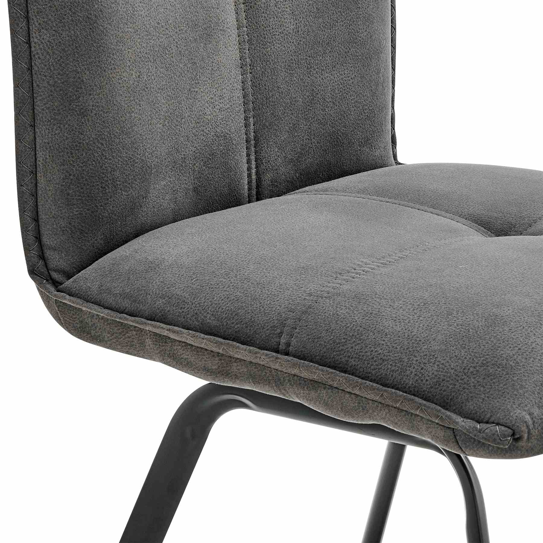 Margot and Rylee 5 Piece Modern Rectangular Dining Set in Light Gray Melamine Wood and Charcoal Fabric - Image 6