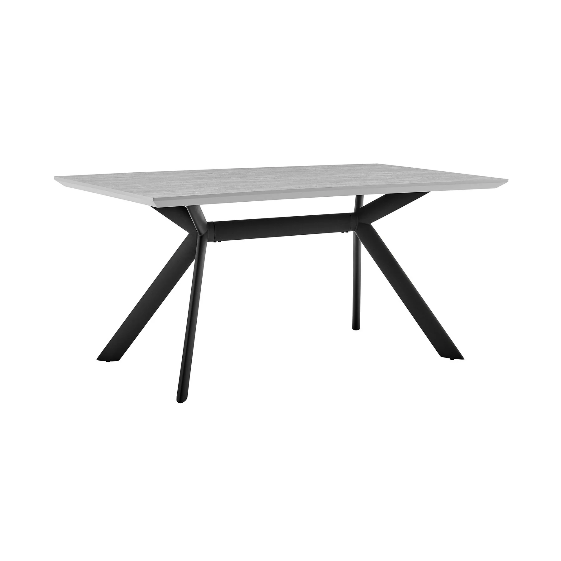 Margot and Rylee 7 Piece Modern Rectangular Dining Set in Light Gray Melamine Wood and Charcoal Fabric - Image 5