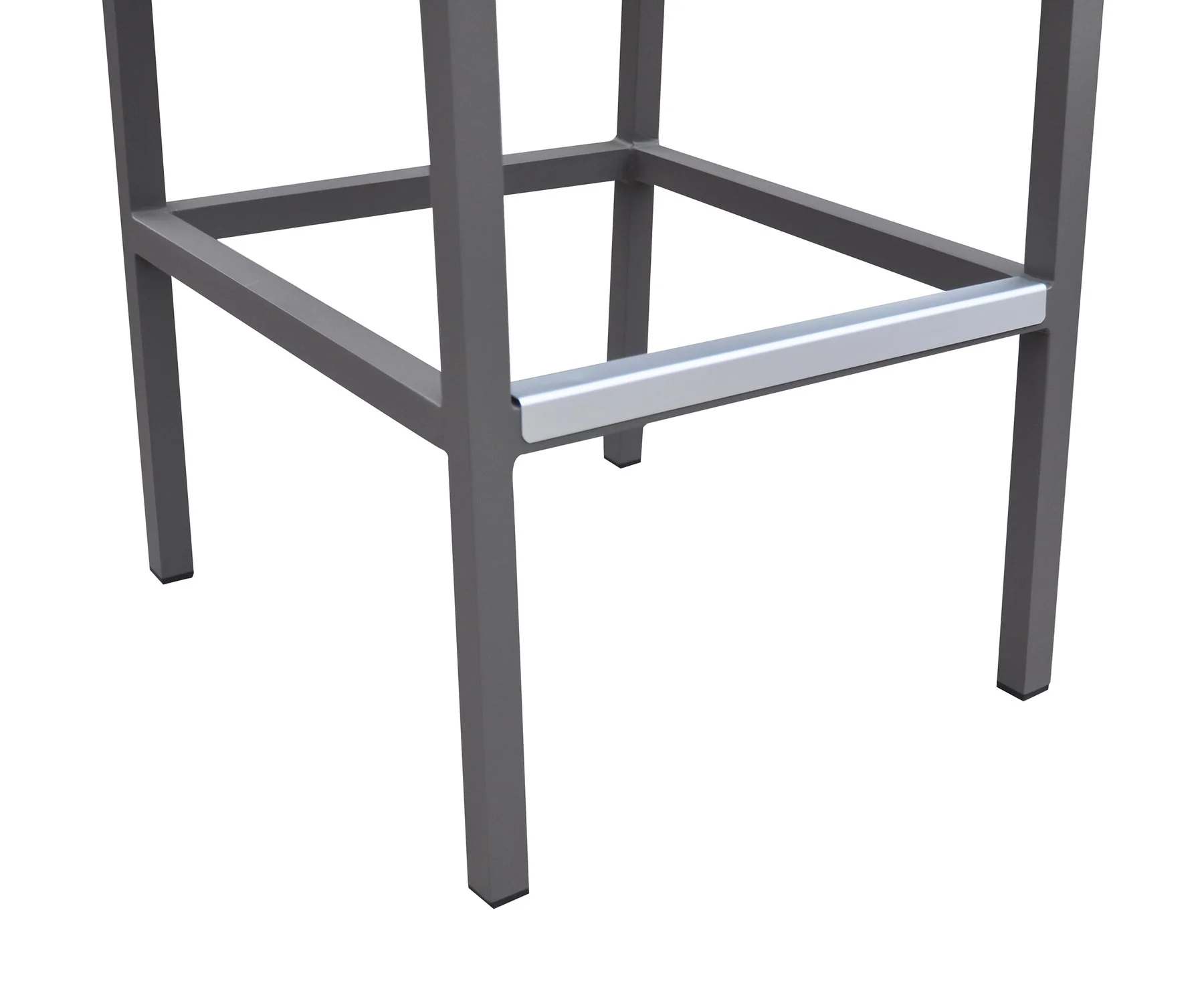 Marina Outdoor Patio Set Gray Finish and Gray Wood Top (Table with 4 barstools) - Image 5