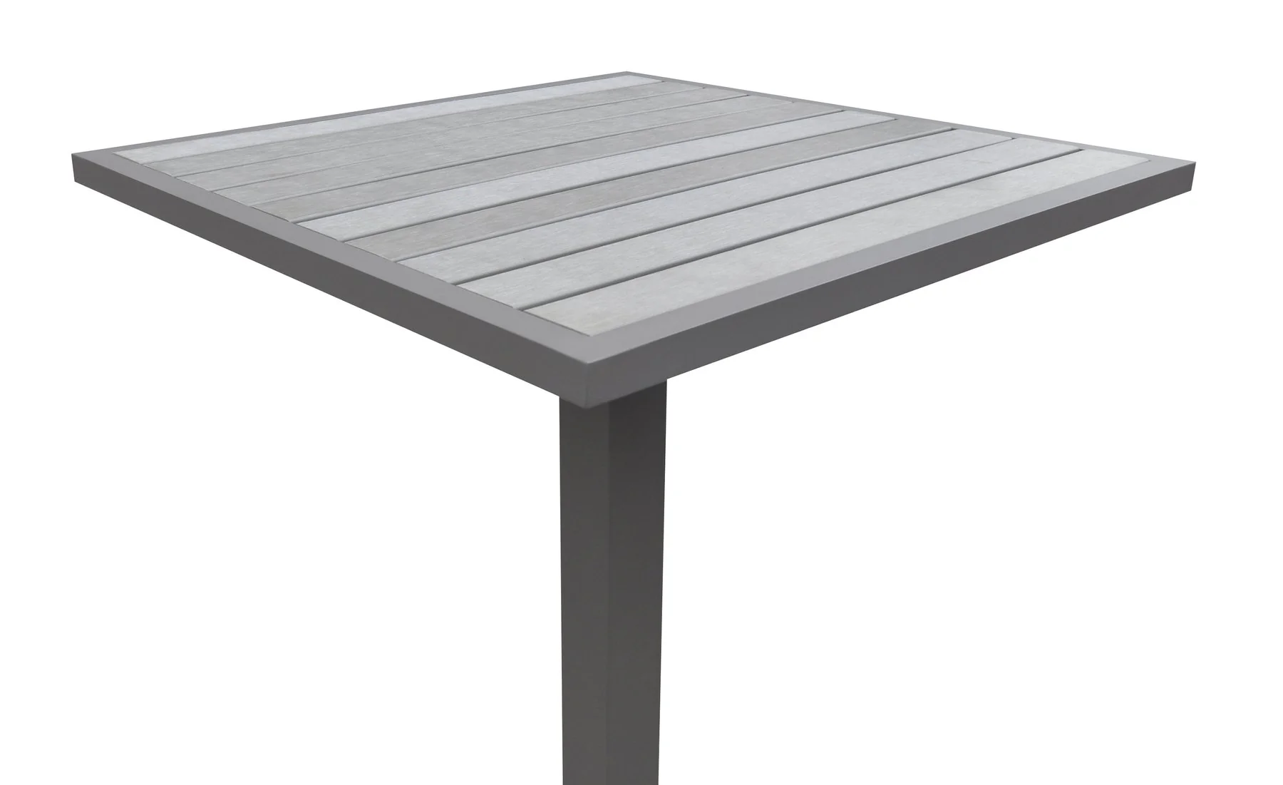 Marina Outdoor Patio Set Gray Finish and Gray Wood Top (Table with 4 barstools) - Image 7