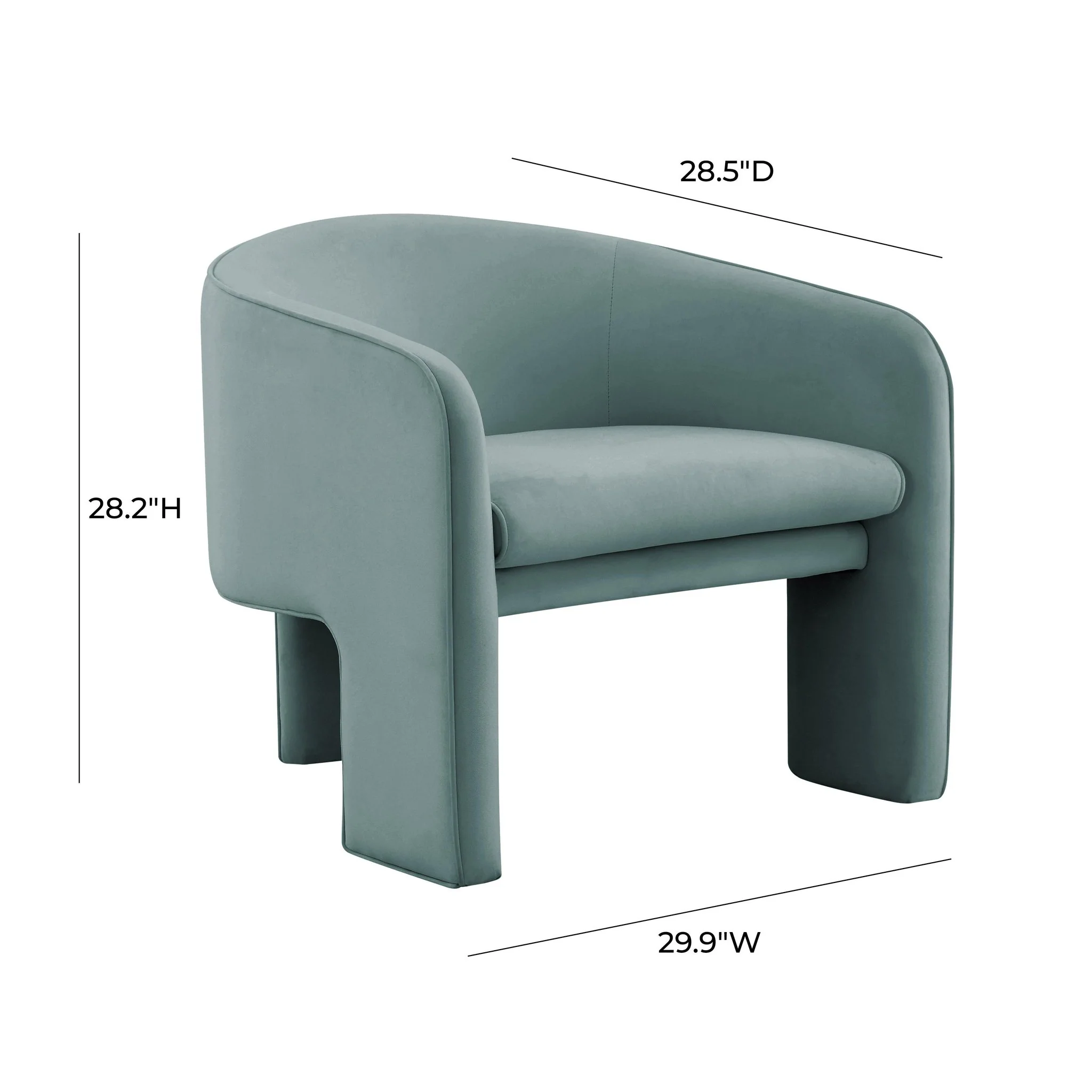 Marla Sea Blue Velvet Accent Chair - Image 6