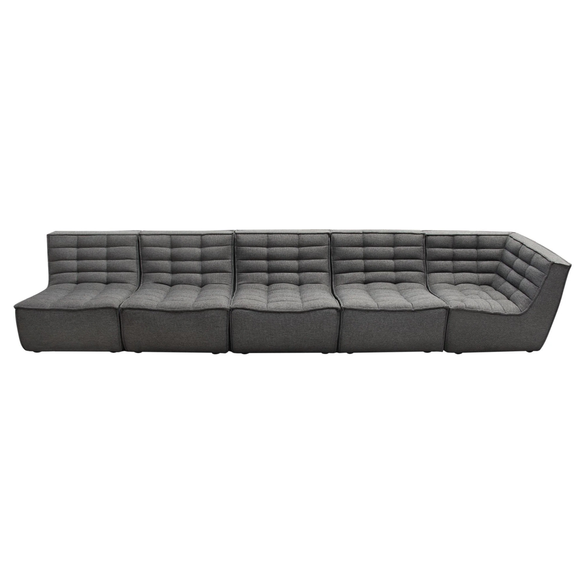 Marshall 5PC Corner Modular Sectional w/ Scooped Seat in Grey Fabric by Diamond Sofa - Image 5