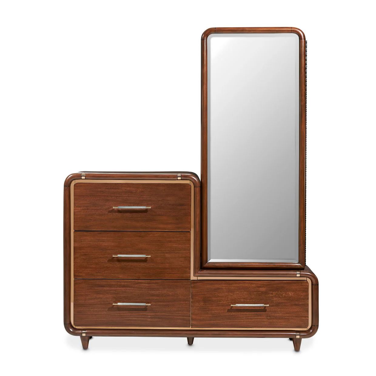 Mason Park Offset Chest with Storage Mirror - Umber