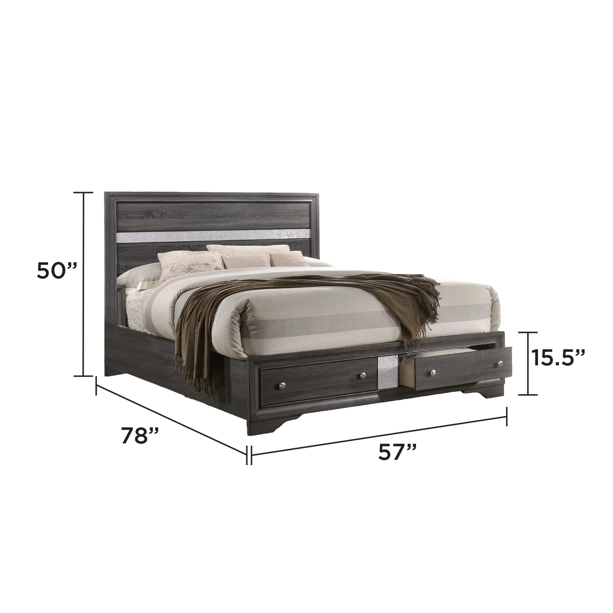 Matrix Full Bed Gray - Image 5