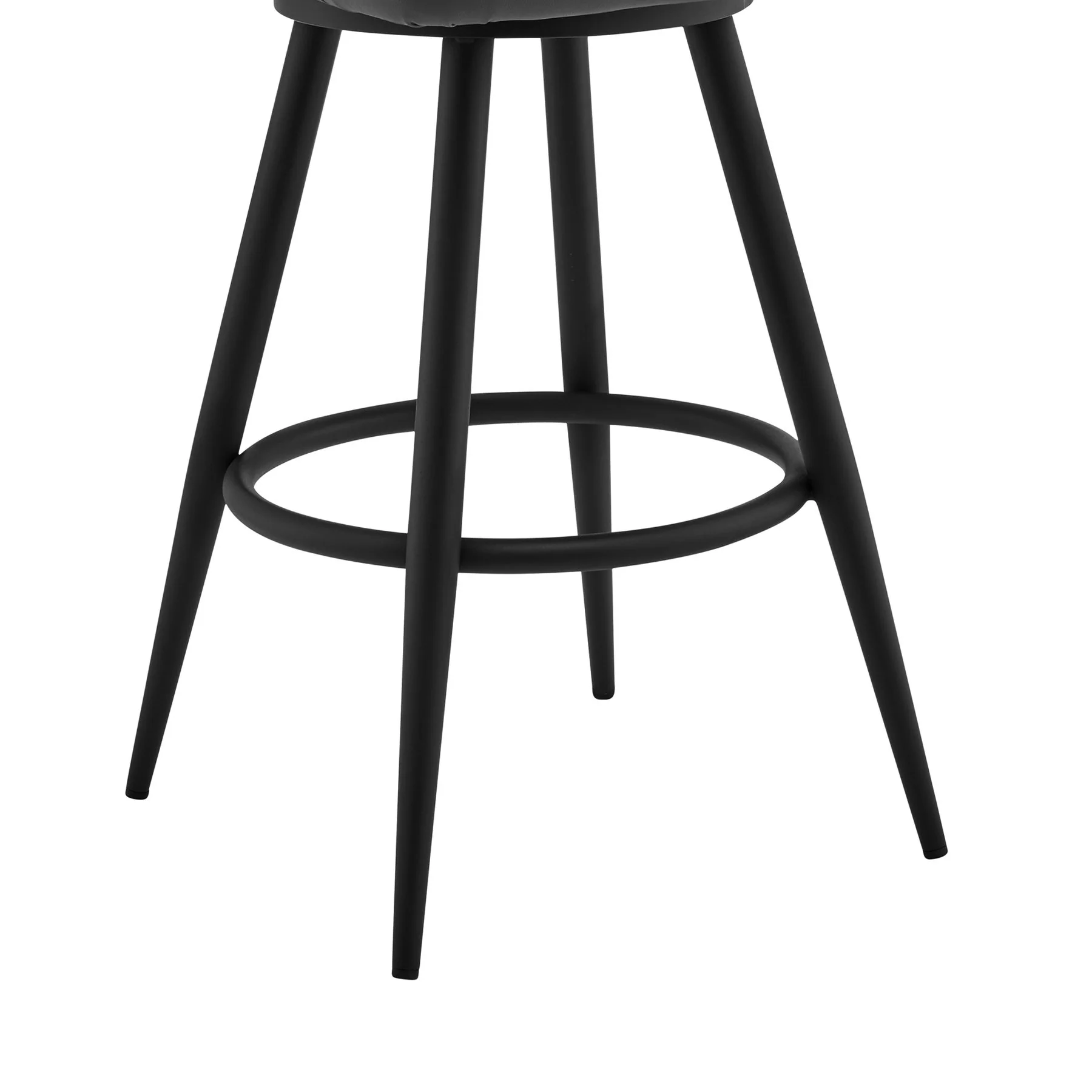 Maxen 30" Gray Faux Leather and Black Metal Swivel Bar Stool - Image 6