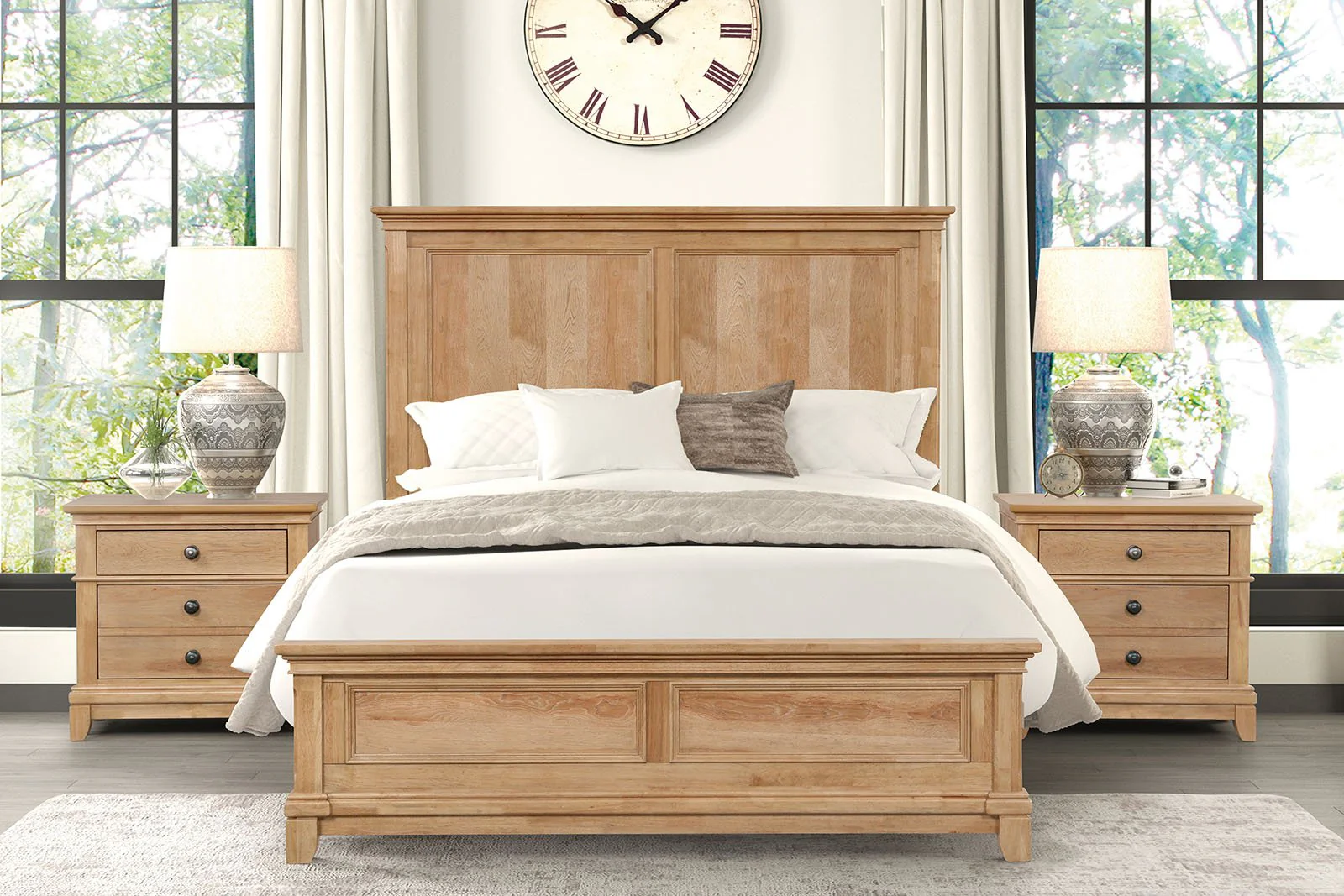 Mchenry E.King Bed, Natural Oak - Image 2
