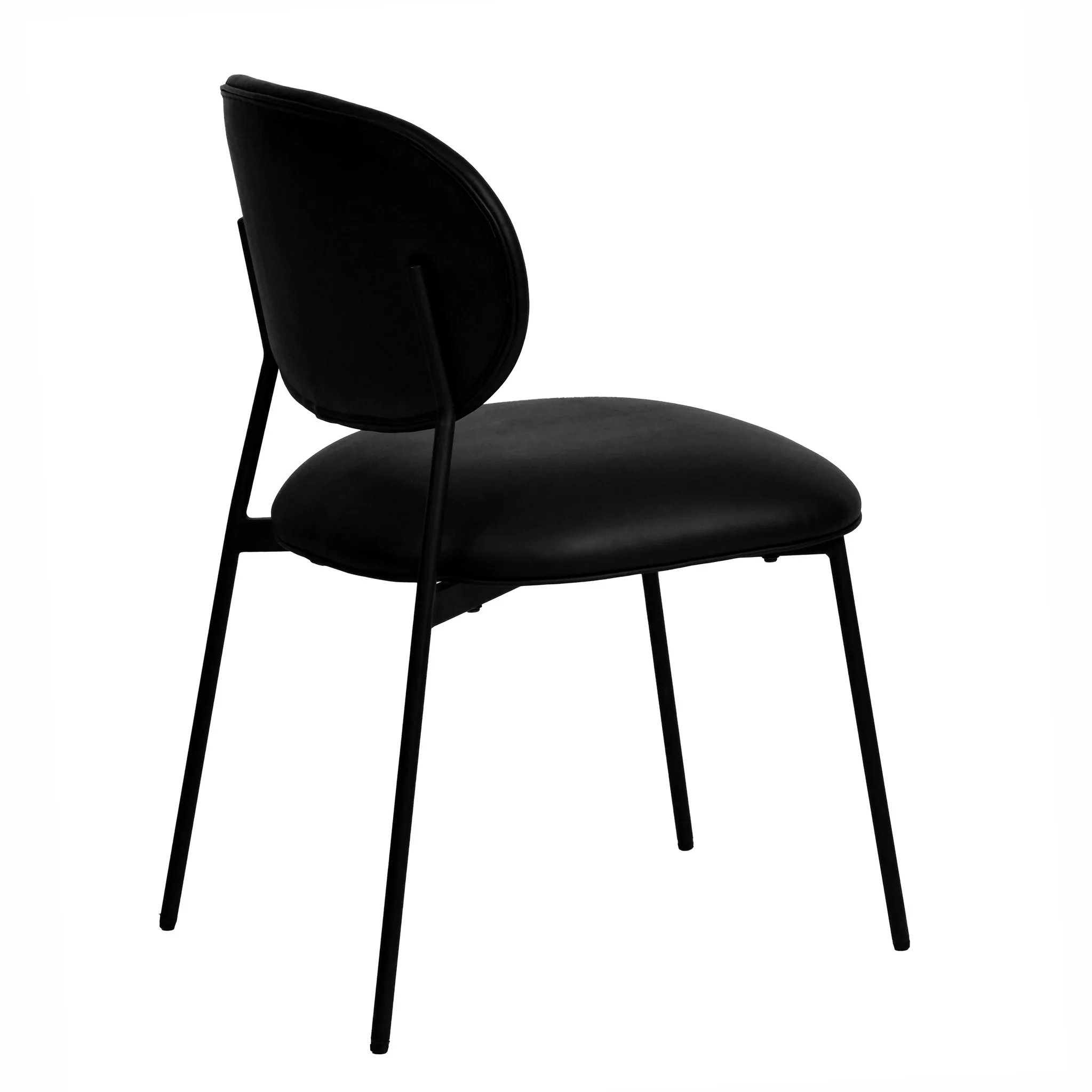 McKenzie Black Performance Vegan Leather Stackable Dining Chair - Set of 2 - Image 5