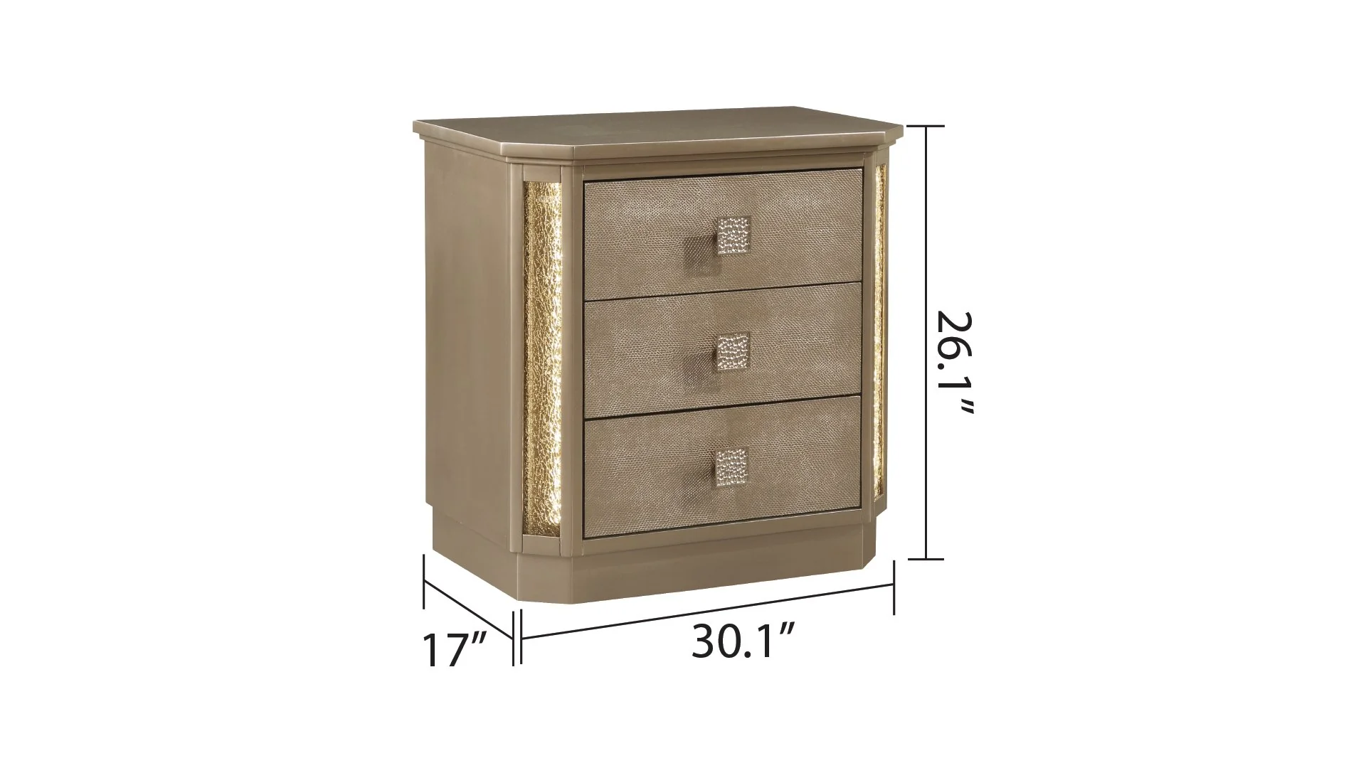 Medusa King 4 Pc Bedroom Set Gold - Image 15