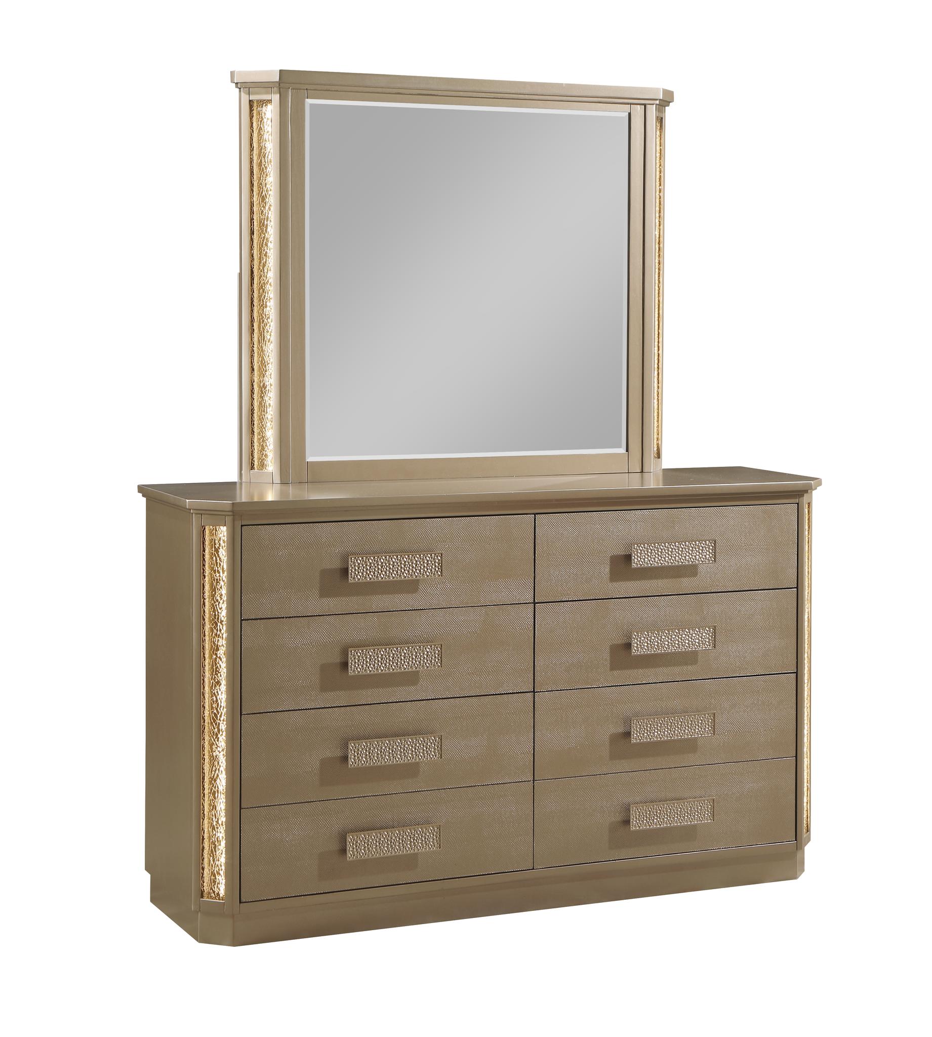 Medusa Queen 5 Pc Bedroom Set  Gold - Image 13