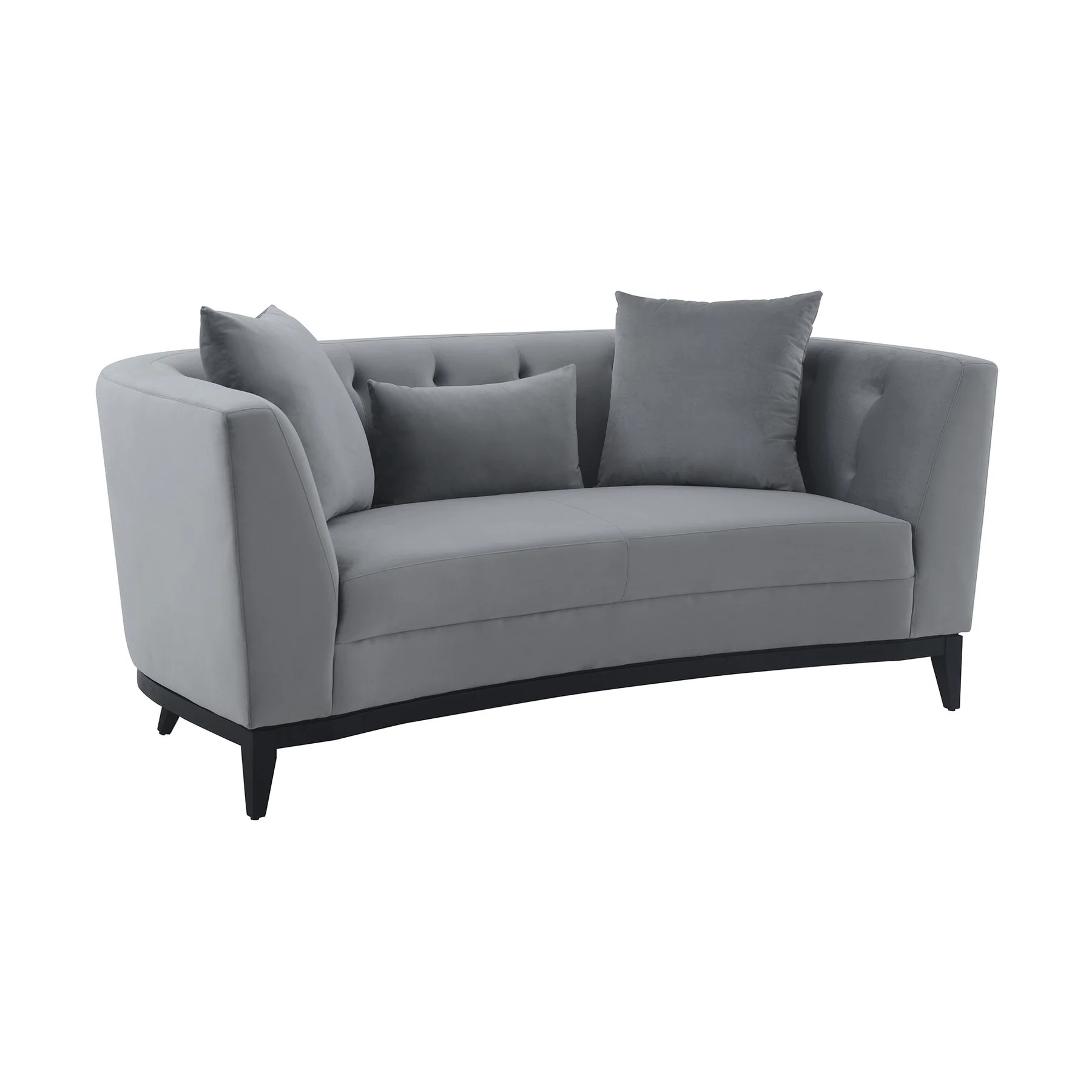 Melange 3 Piece Gray Velvet Living Room Seating Set - Image 3