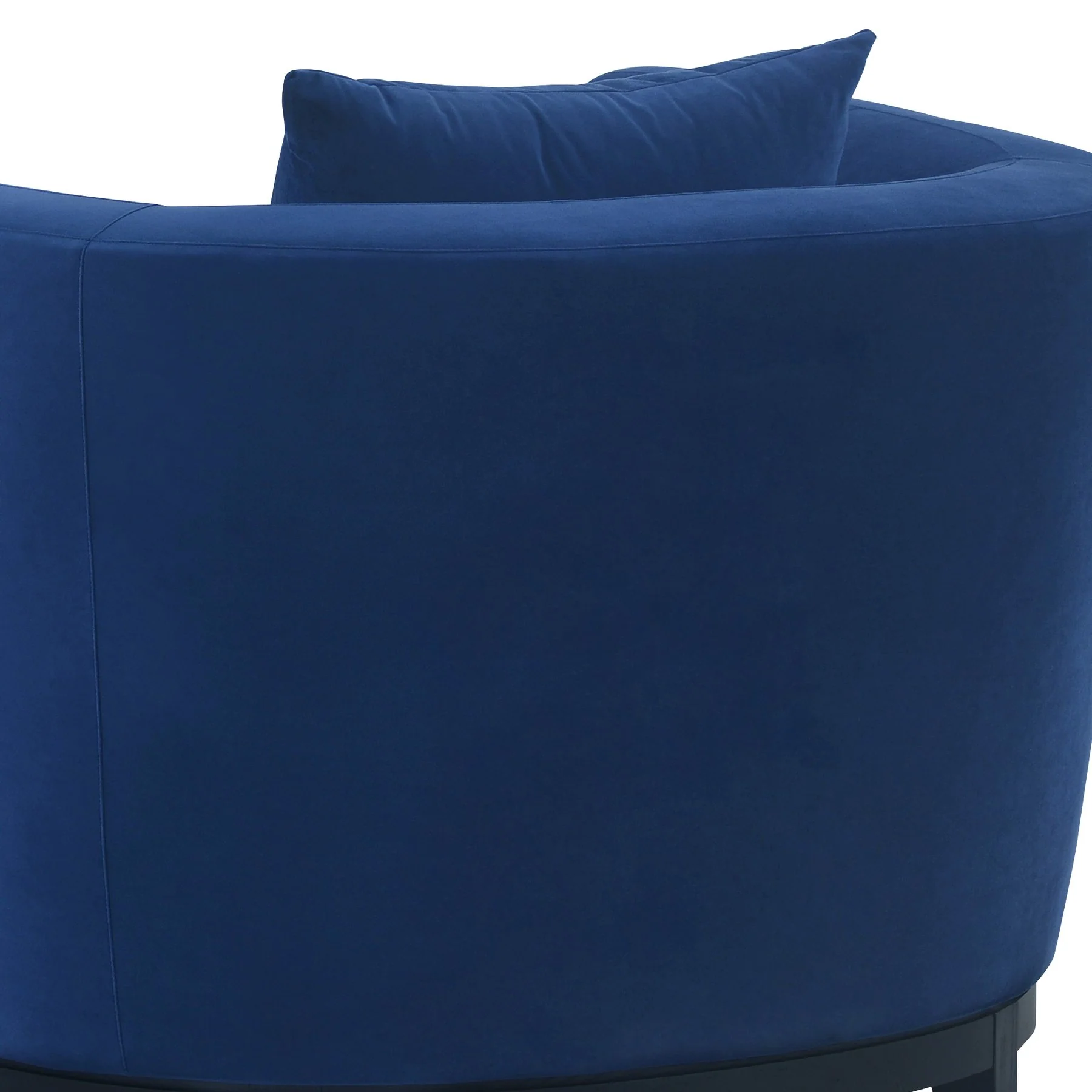 Melange Blue Velvet Upholstered Accent Chair with Black Wood Base - Image 6