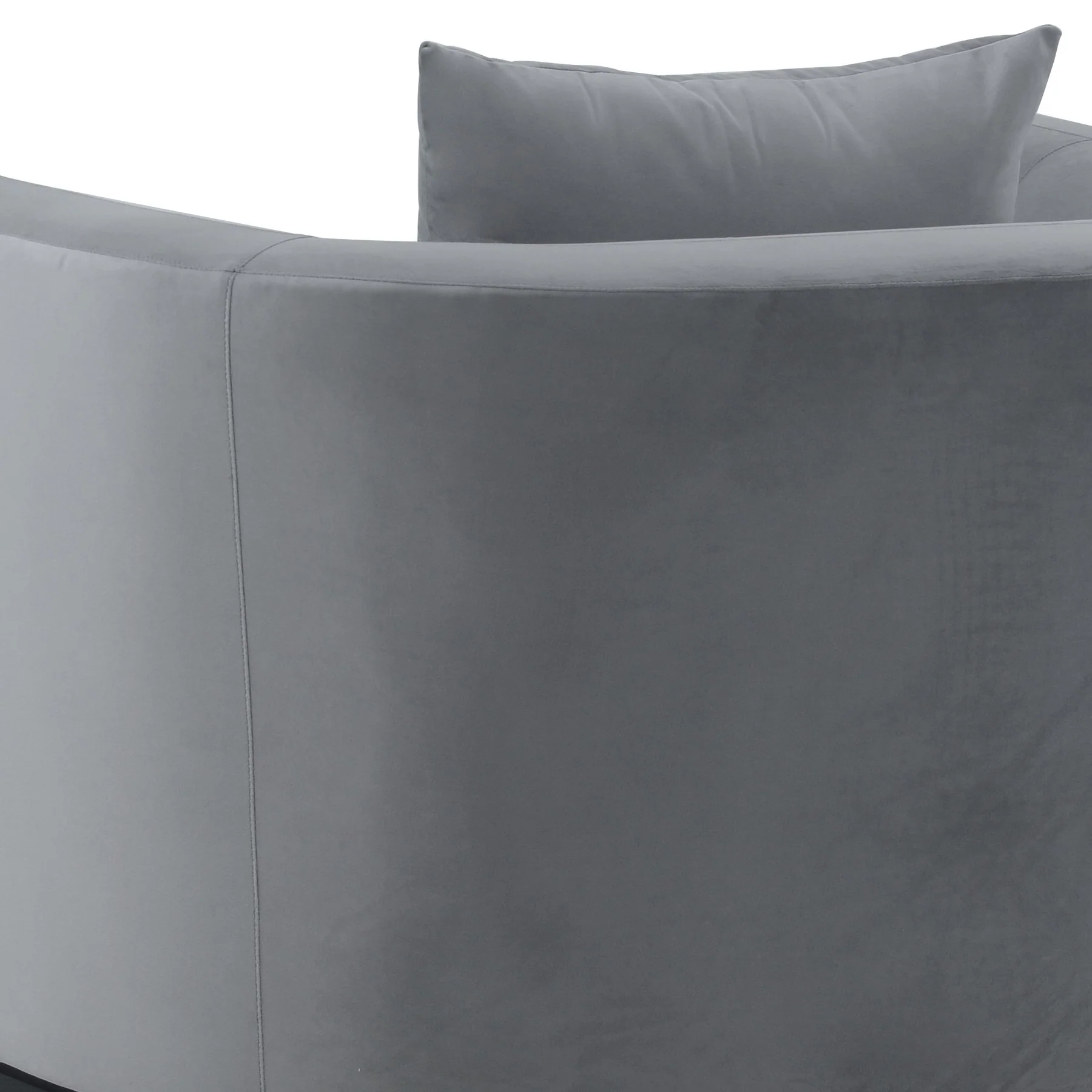 Melange Gray Velvet Accent Chair with Black Wood Base - Image 5