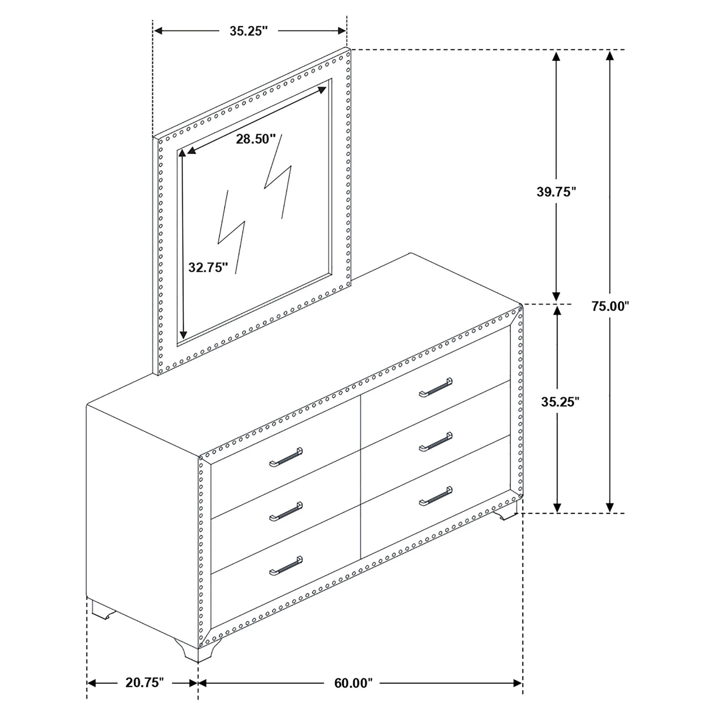 Melody Dresser with Mirror - Image 11