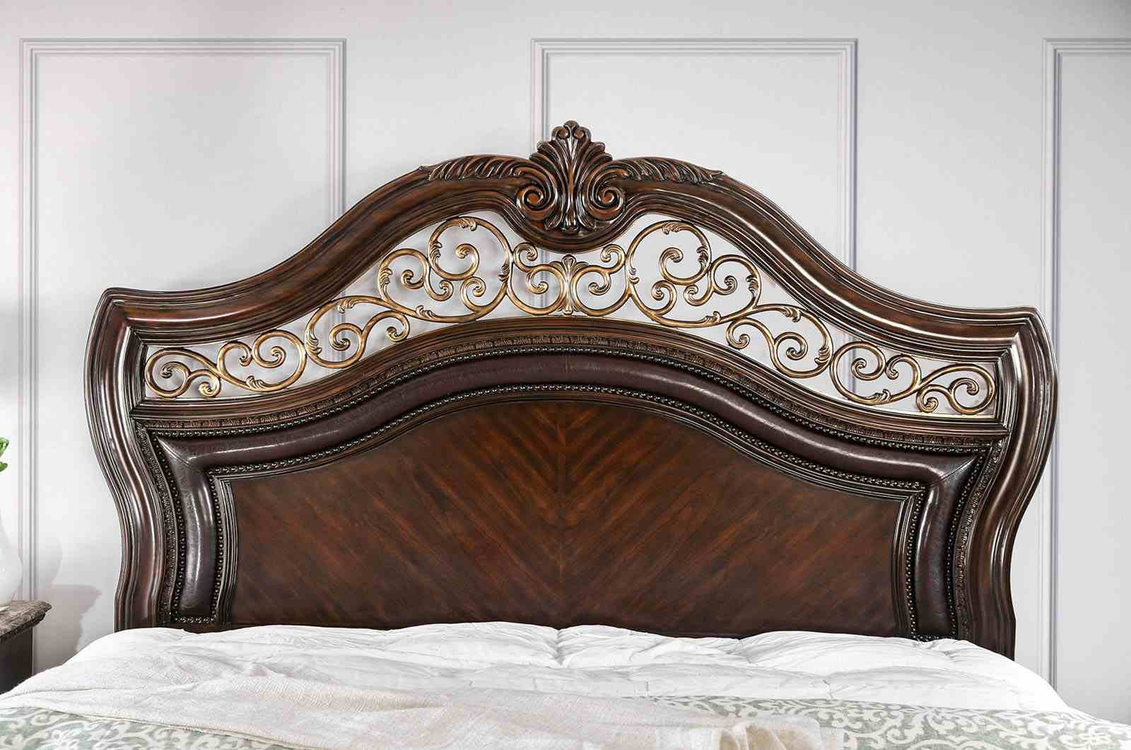 Menodora Cal.King Bed, Brown Cherry - Image 2