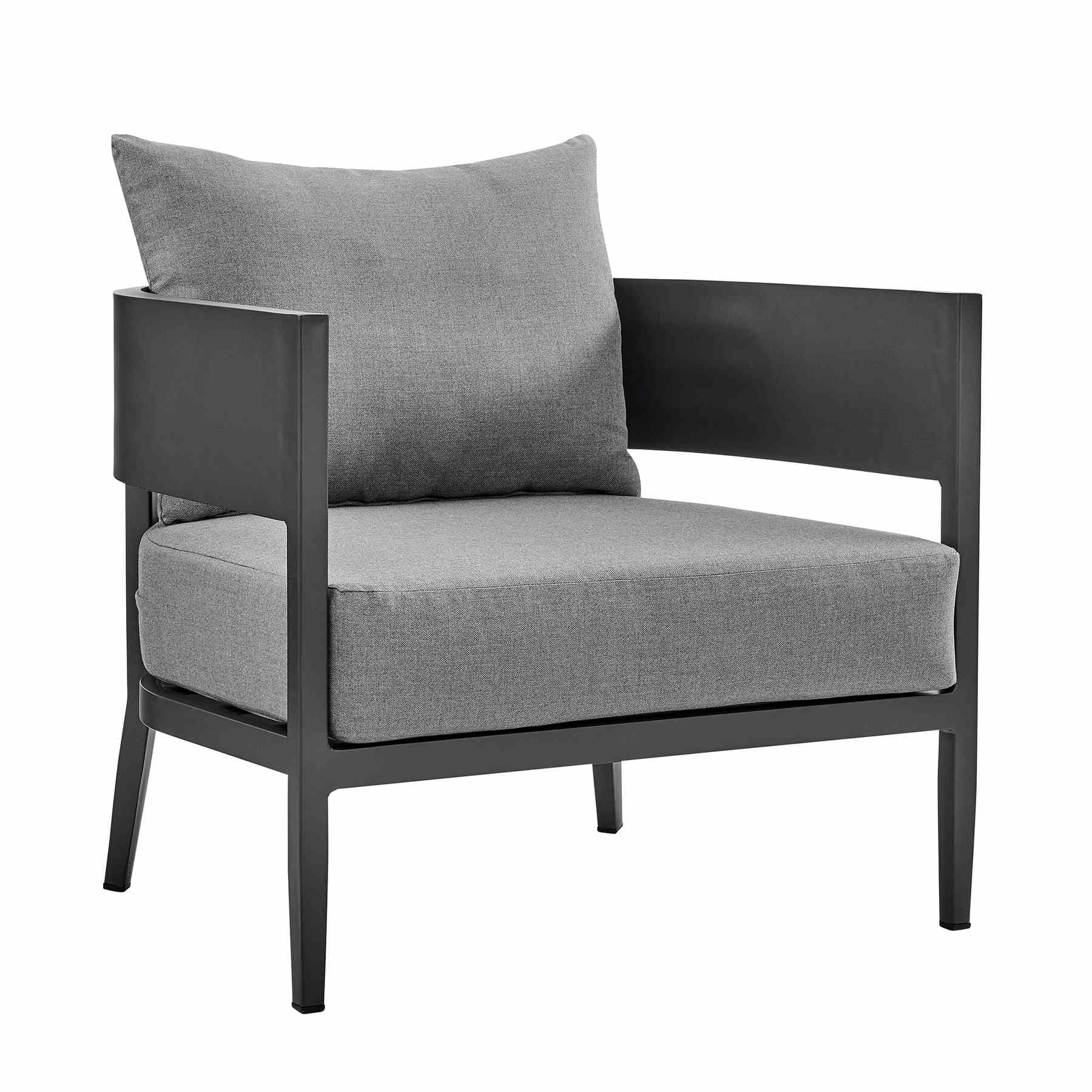 Menorca Aluminum Outdoor Chair in Dark Gray - Image 2