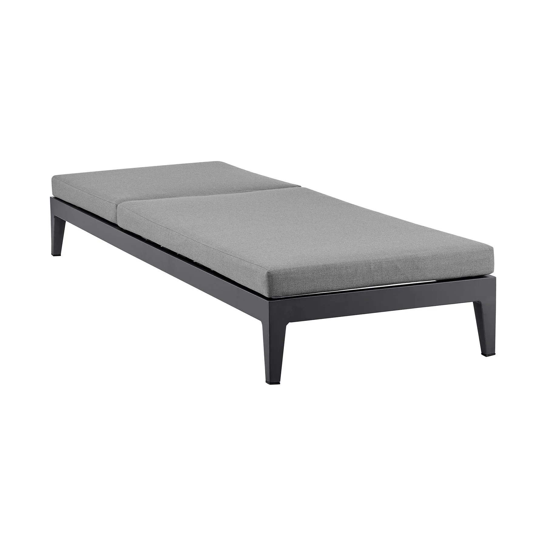 Menorca Outdoor Patio Adjustable Chaise Lounge Chair in Aluminum with Gray Cushions - Image 6
