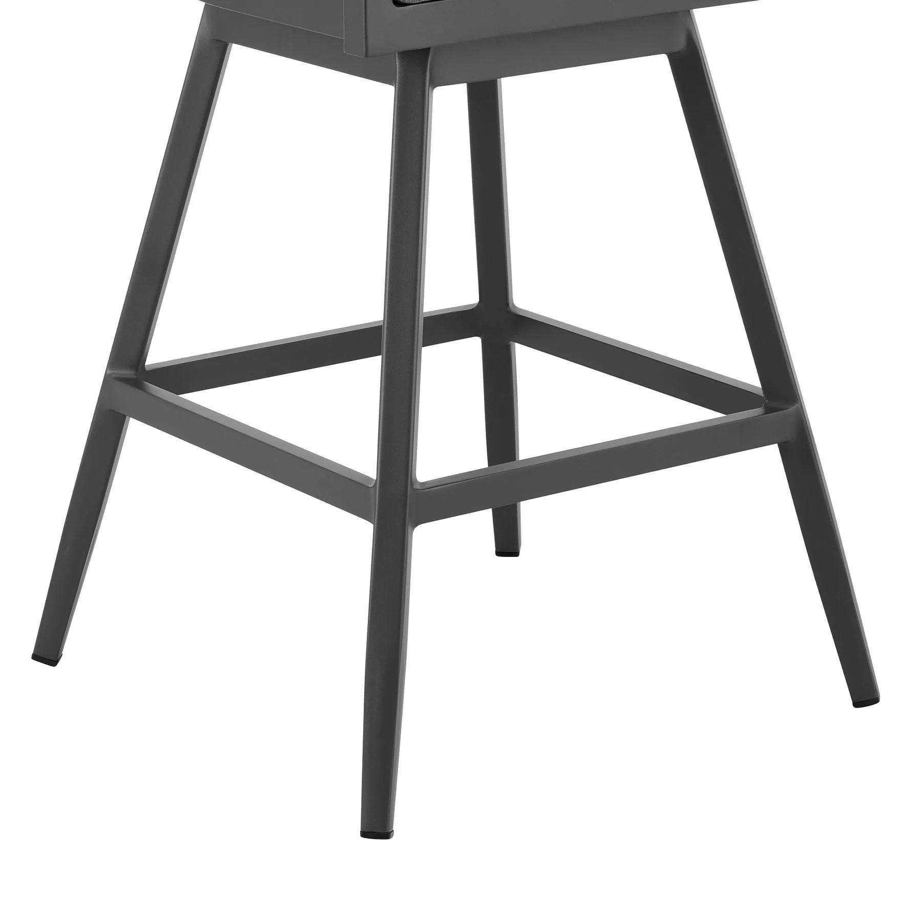 Menorca Outdoor Patio Swivel Bar Stool in Aluminum with Gray Cushions - Image 8