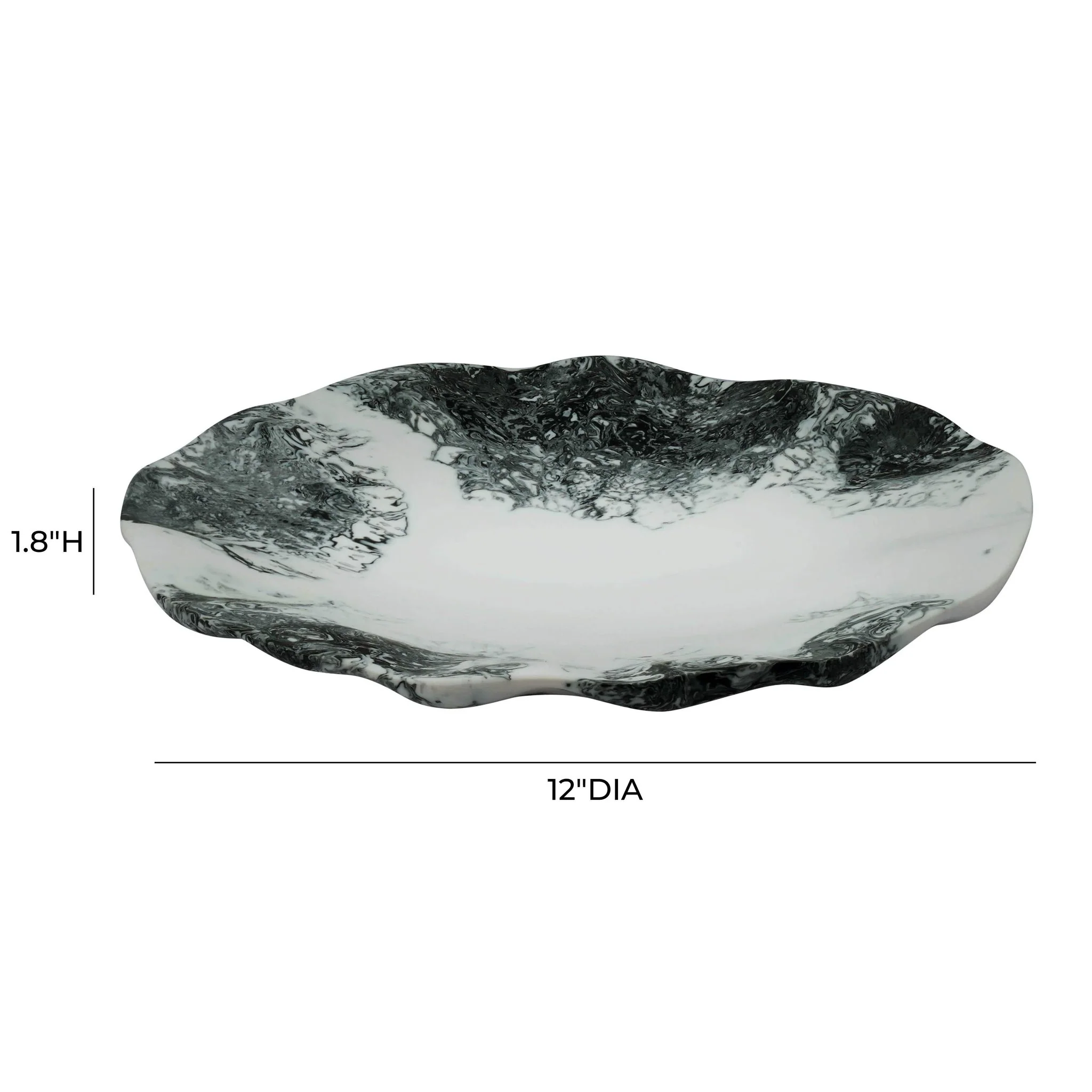 Mera Black & White Resin Petal Tray - Image 4
