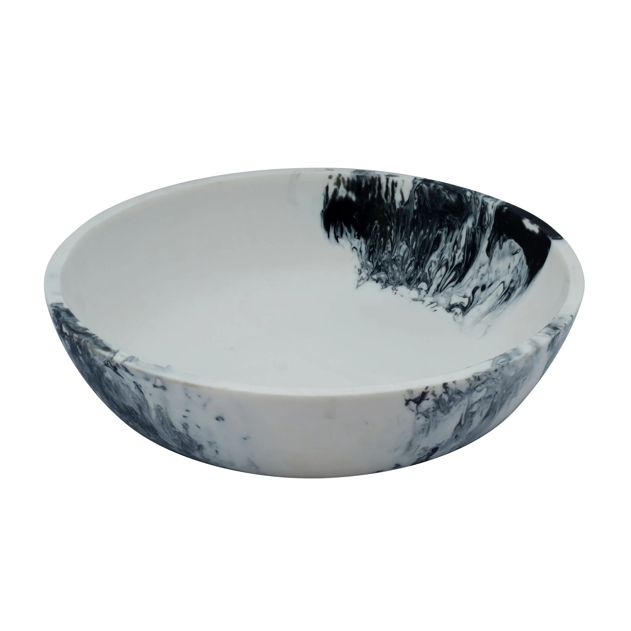 Mera Black & White Resin Serving Bowl