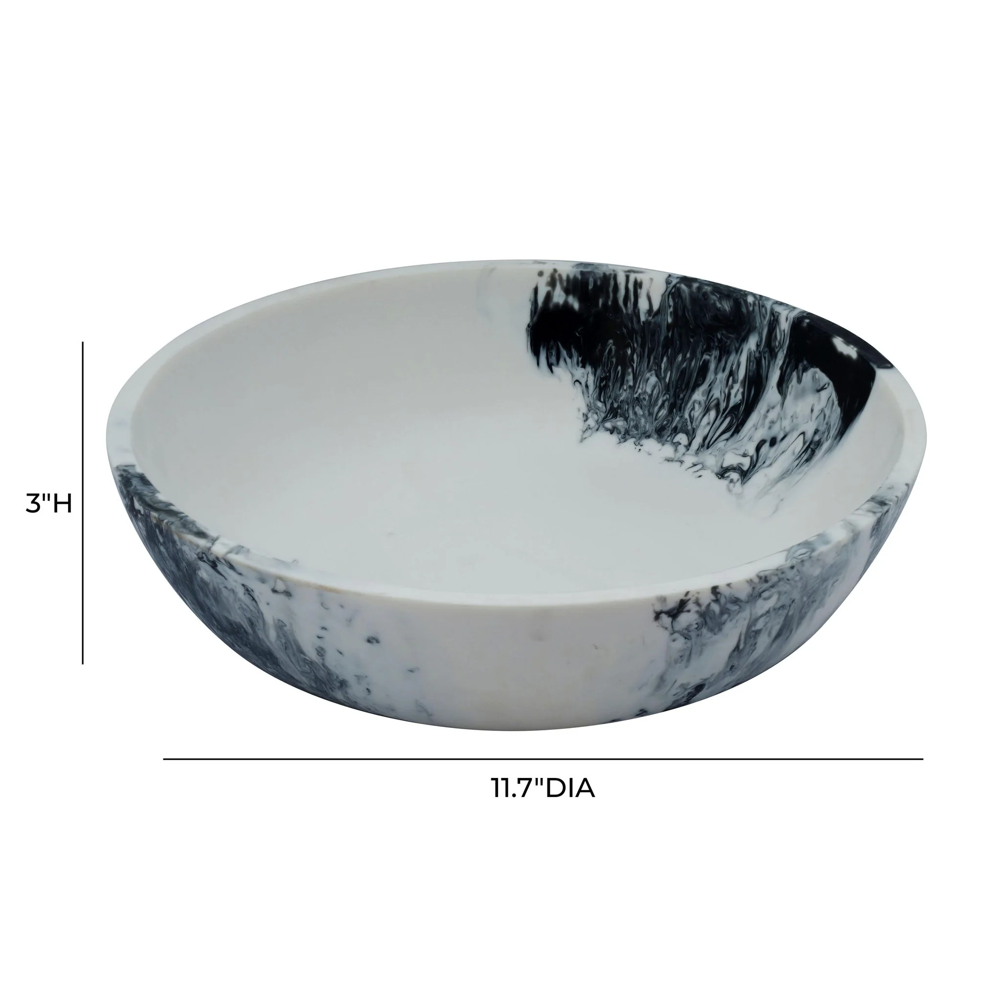 Mera Black & White Resin Serving Bowl - Image 4