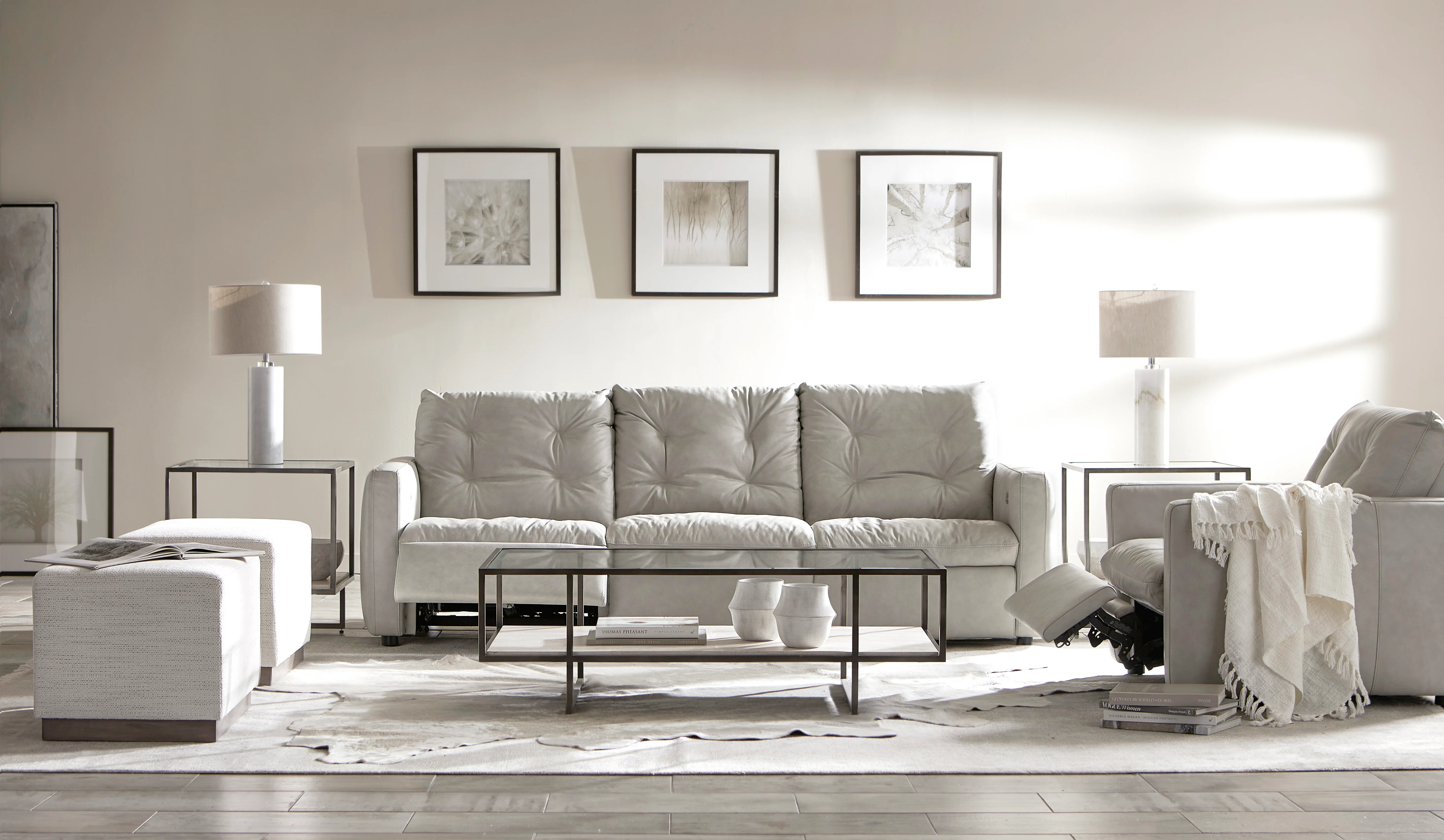 Merino Fabric Cocktail Ottoman - Image 3