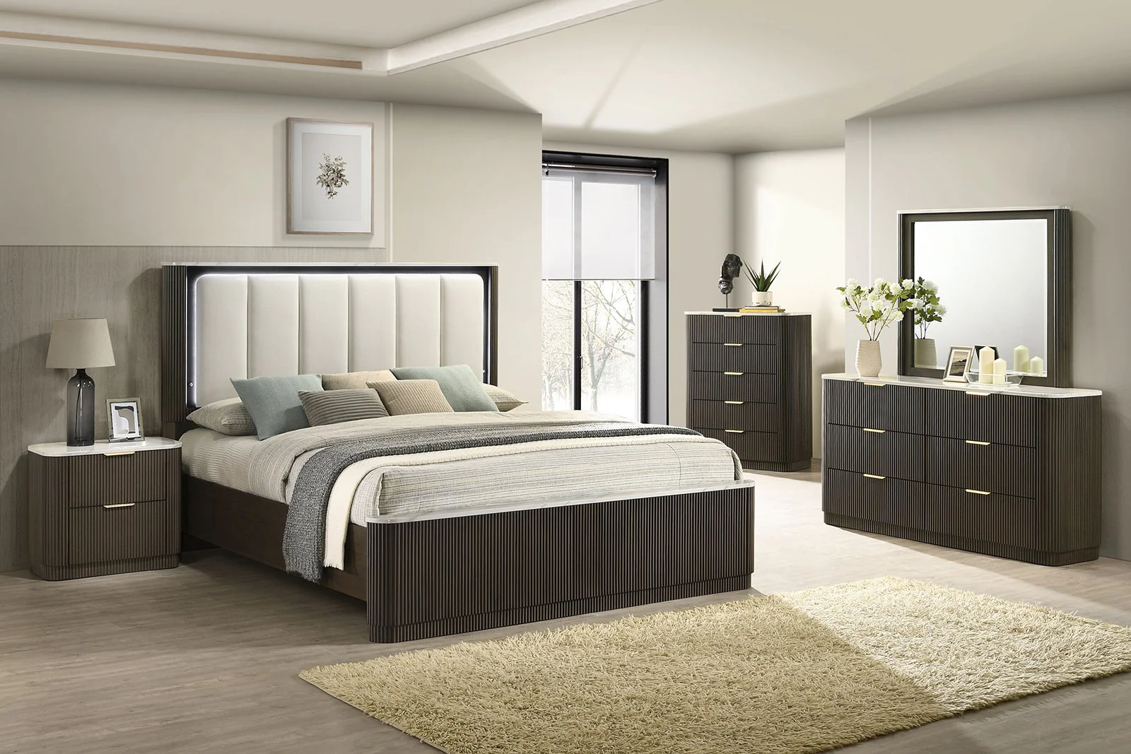 Merthyr 5 Pc. Queen Bedroom Set W/ 2NS - Image 2