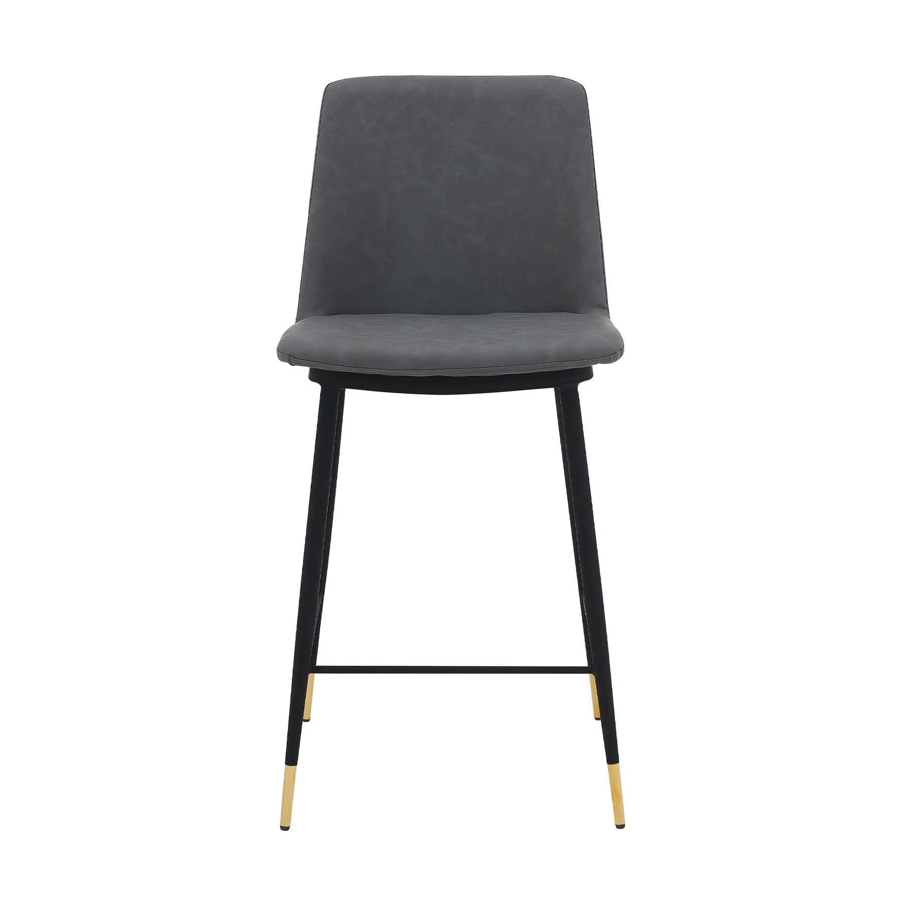 Messina 26" Gray Faux Leather and Metal Counter Height Bar Stool - Image 2