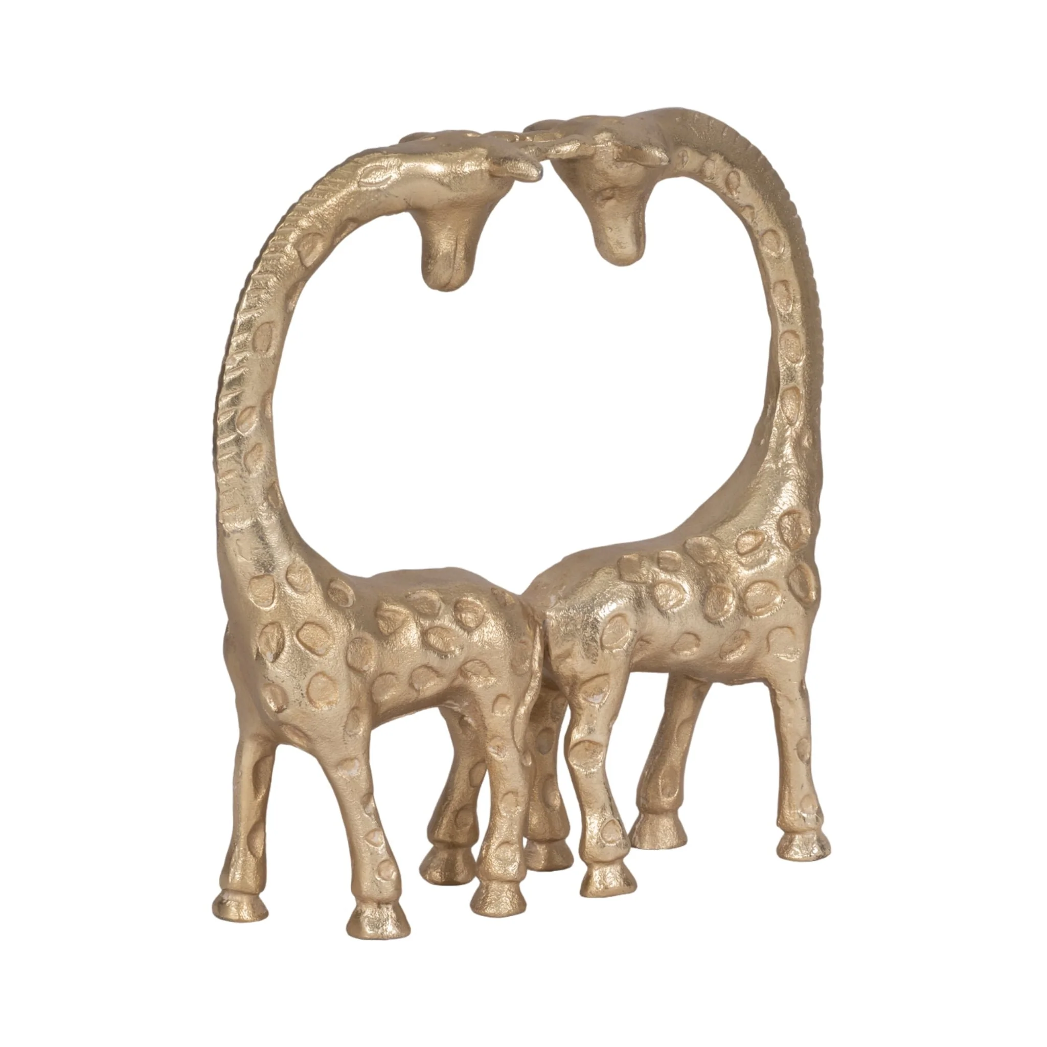 Metal, 10" Couple Girraffe, Gold - Image 2
