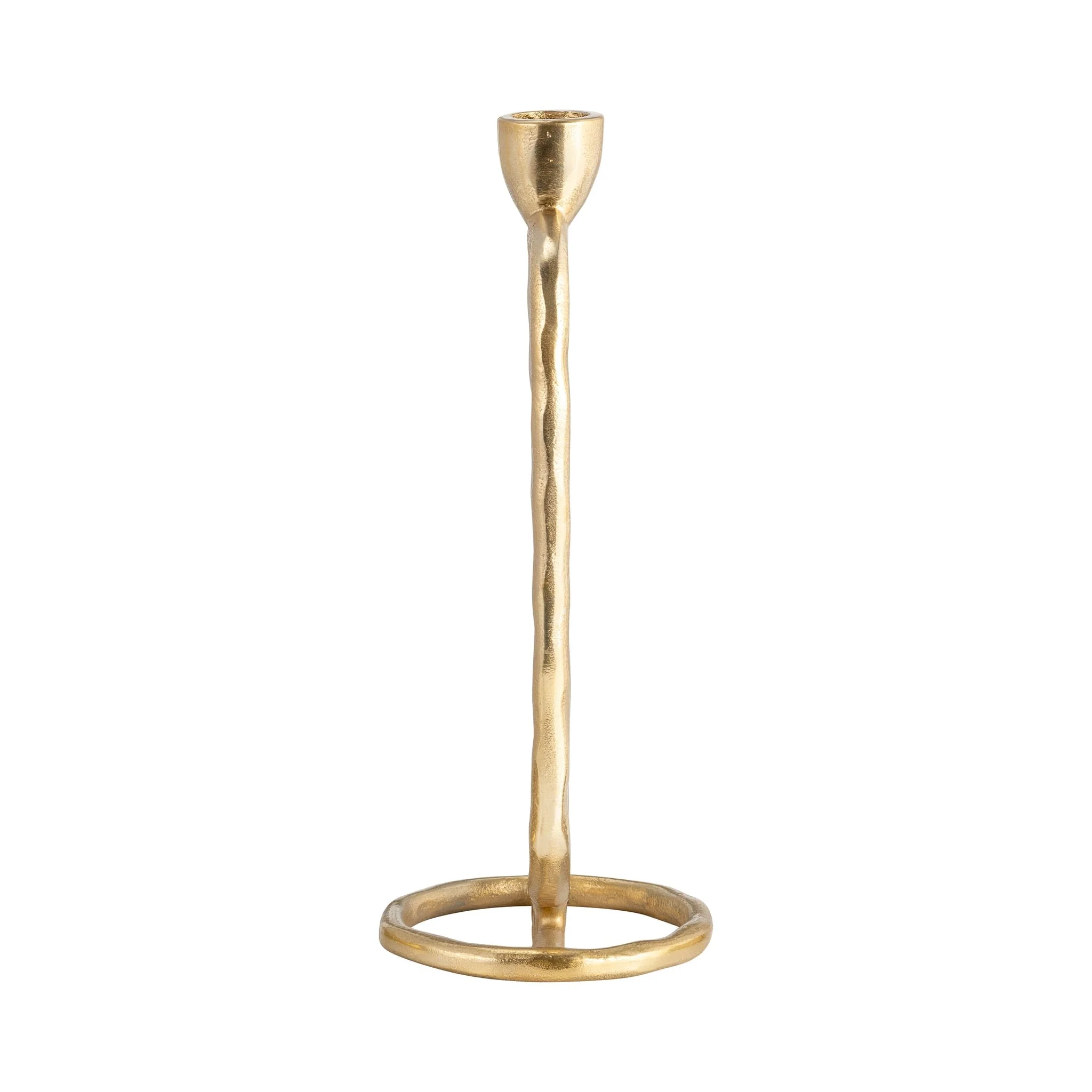 Metal, 10" Open Oval Taper Candleholder, Gold - Image 3