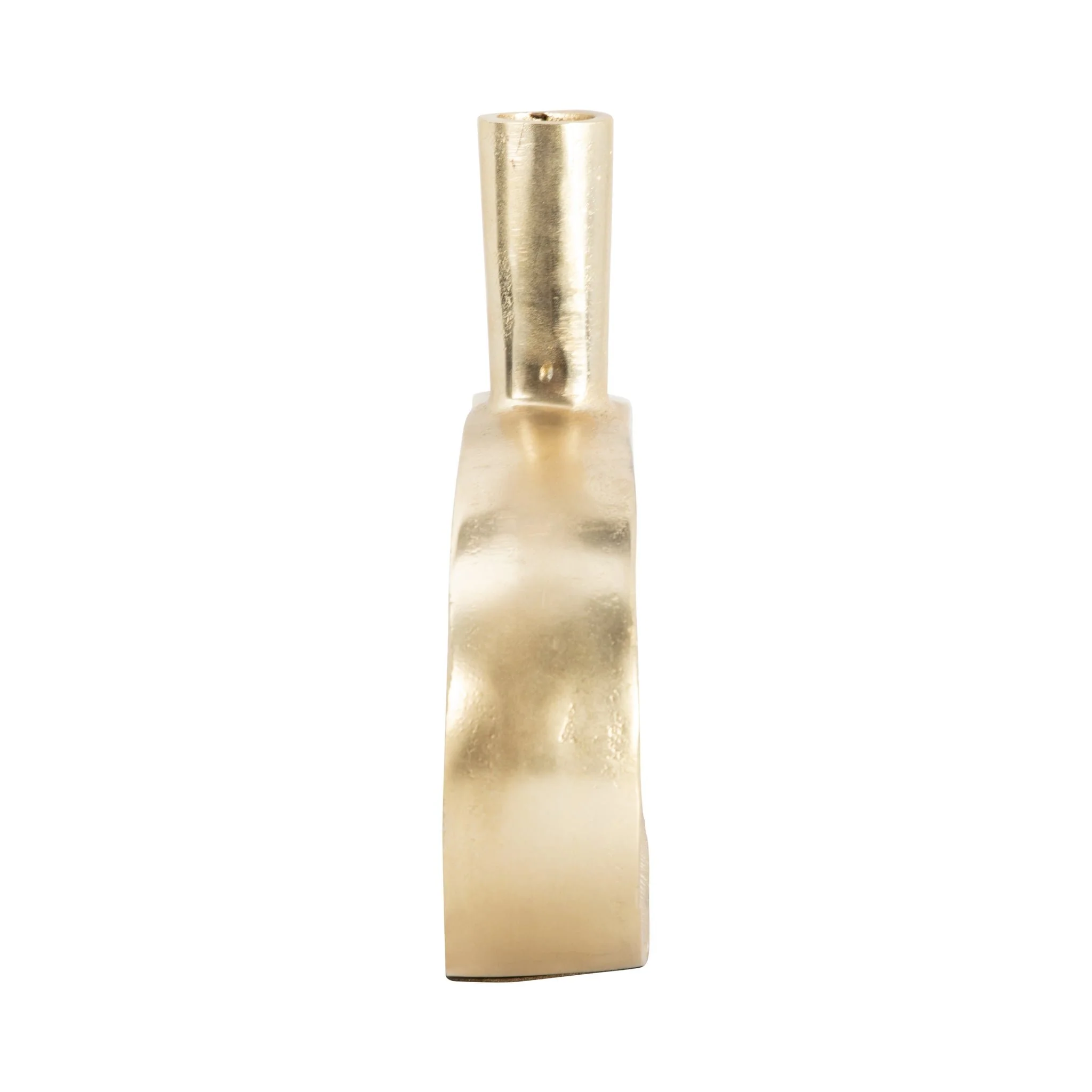 Metal, 10" Tribal Cut Out Vase, Gold - Image 4