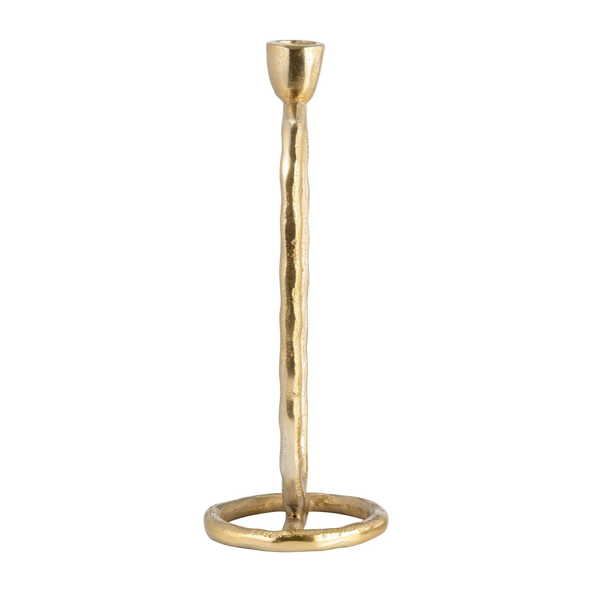 Metal, 11" Open Oval Taper Candleholder, Gold - Image 3