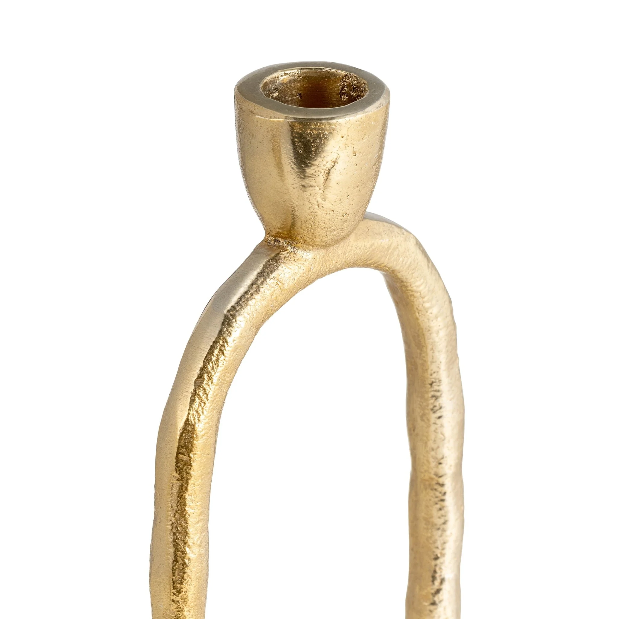 Metal, 11" Open Oval Taper Candleholder, Gold - Image 5
