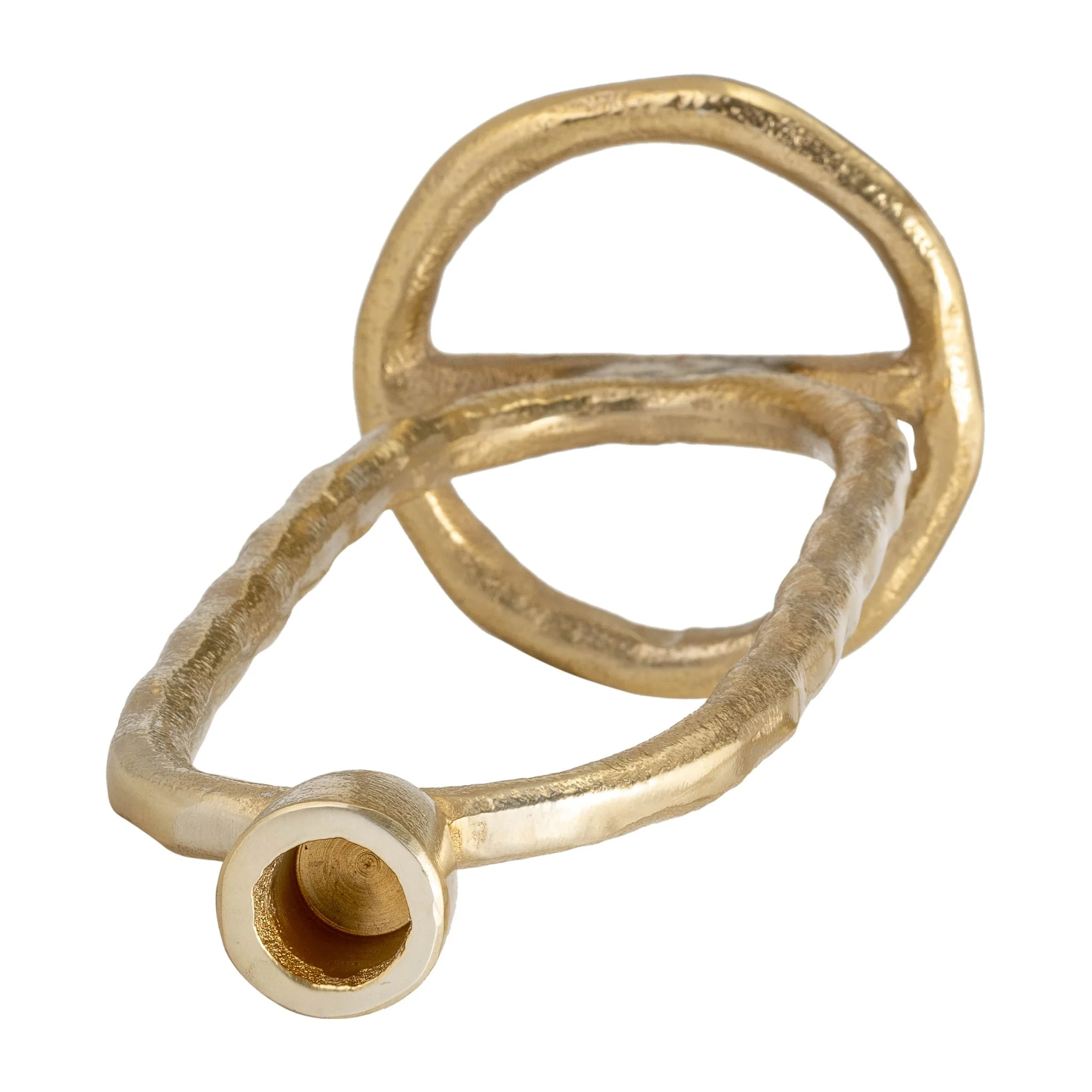 Metal, 11" Open Oval Taper Candleholder, Gold - Image 6